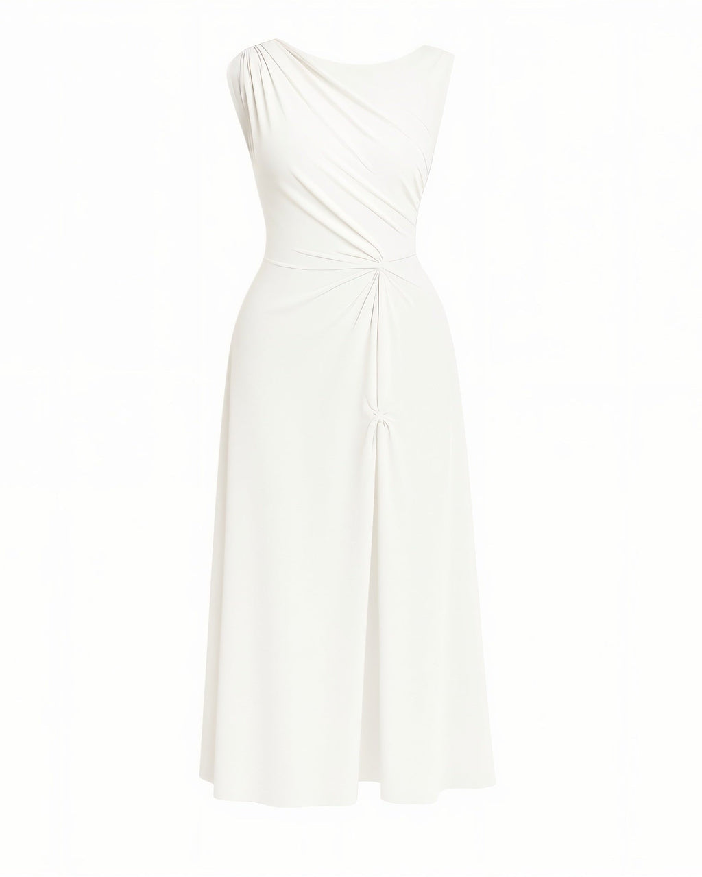 MIREN One-Shoulder Draped High Slit Maxi Dress