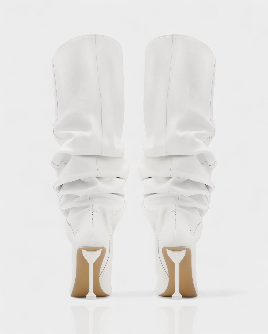 BELLARA Faux Leather Slouchy Pointed Toe Stiletto Boots