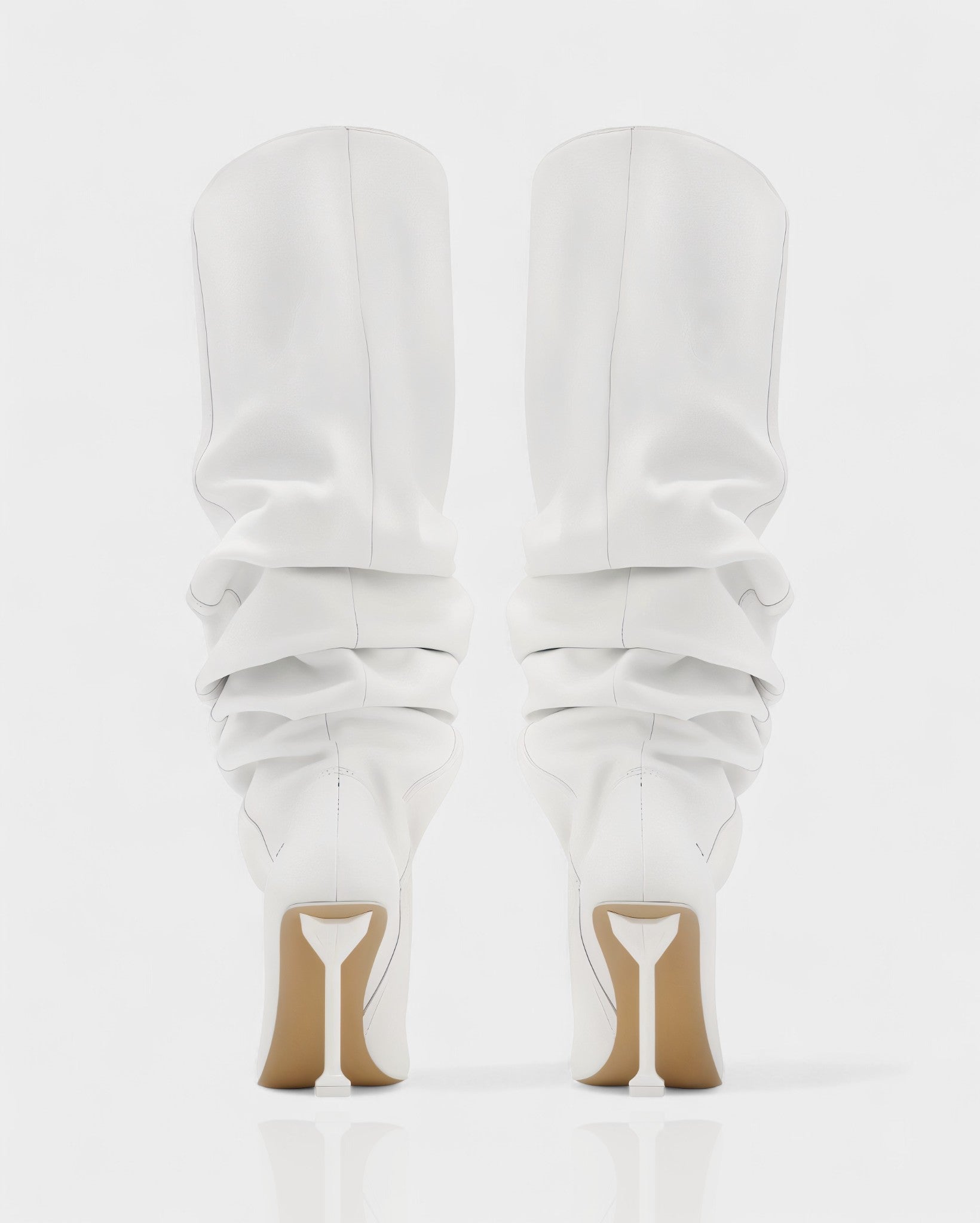 BELLARA Faux Leather Slouchy Pointed Toe Stiletto Boots