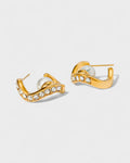 Curve Crystal Pearl Earrings