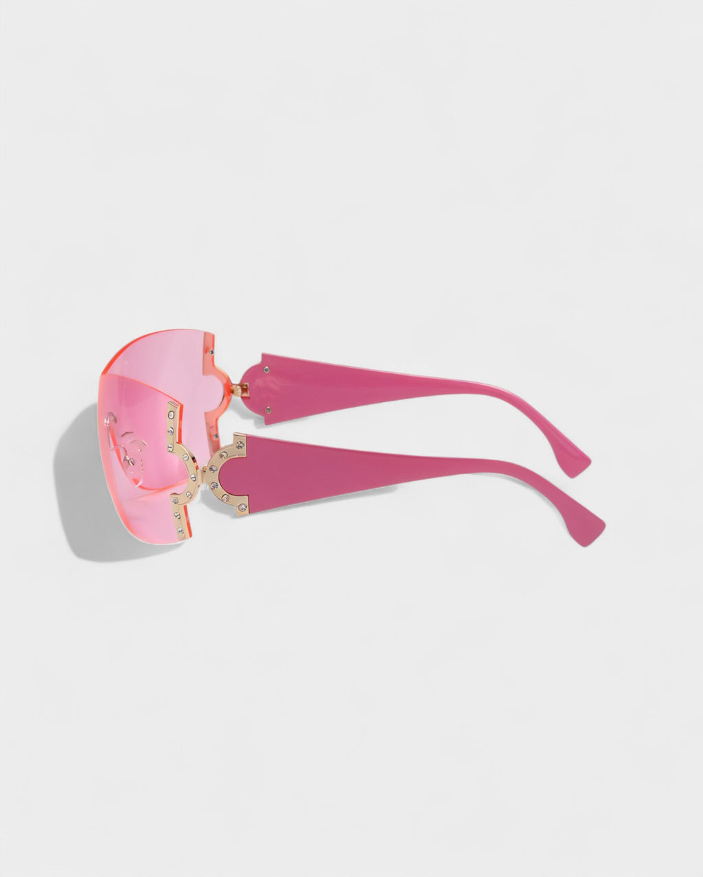 YORAYA Shield Rimless Oversized Sunglasses