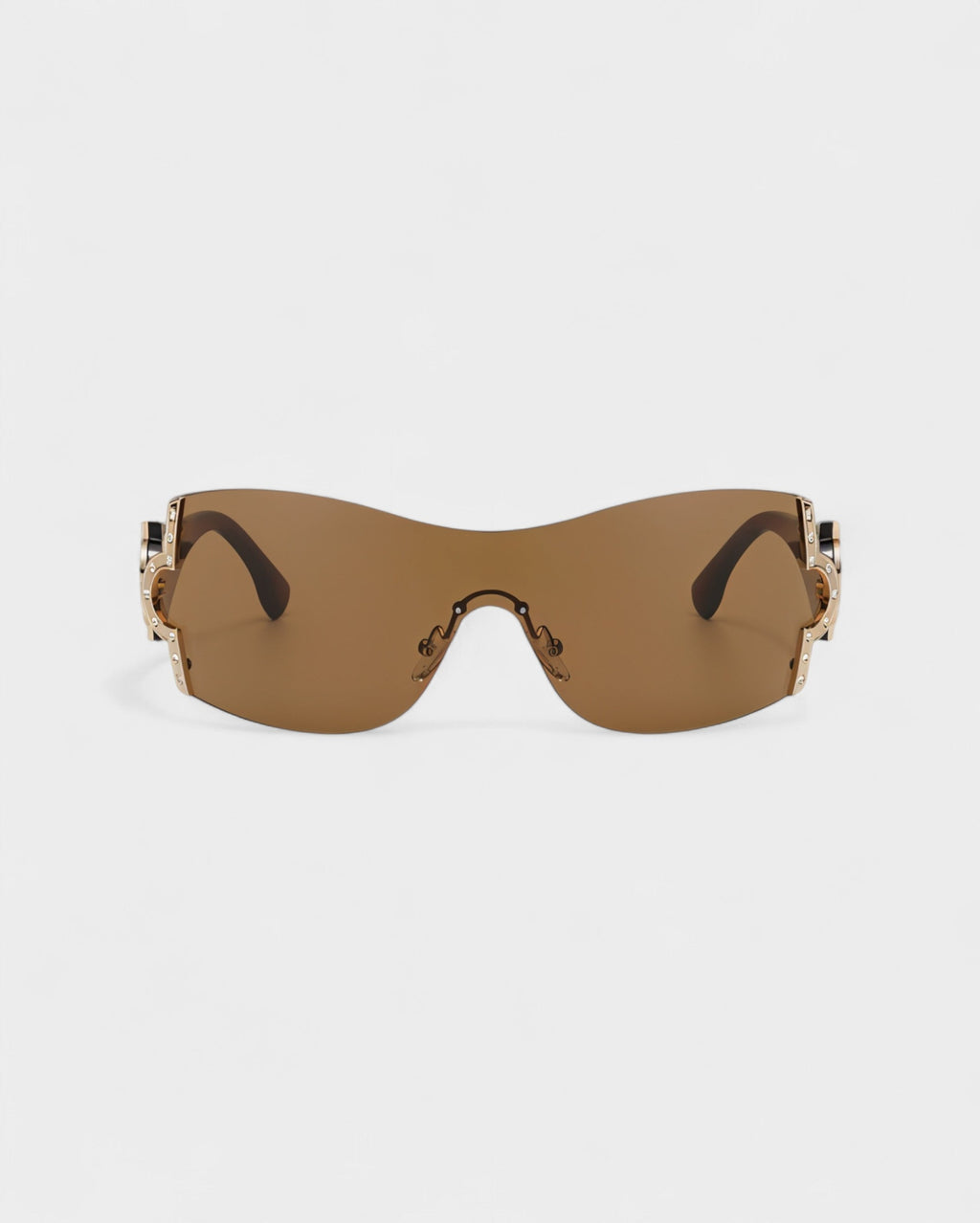 YORAYA Shield Rimless Oversized Sunglasses