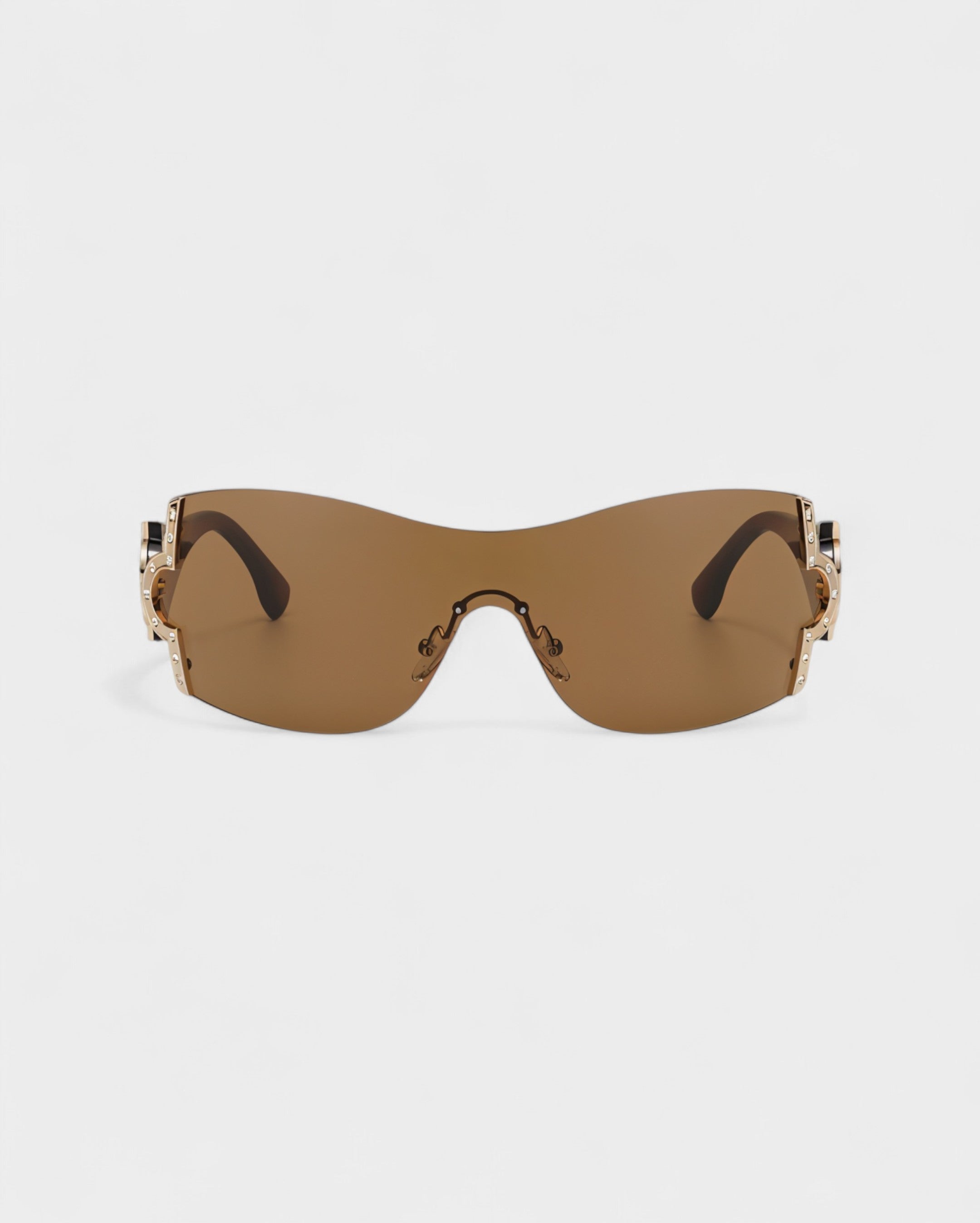 YORAYA Shield Rimless Oversized Sunglasses