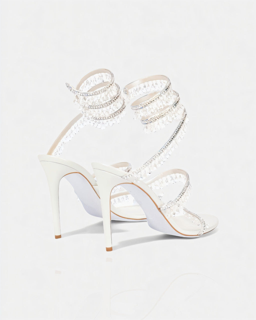 ALYRA Rhinestone Tassel Ankle-Wrap High Heels