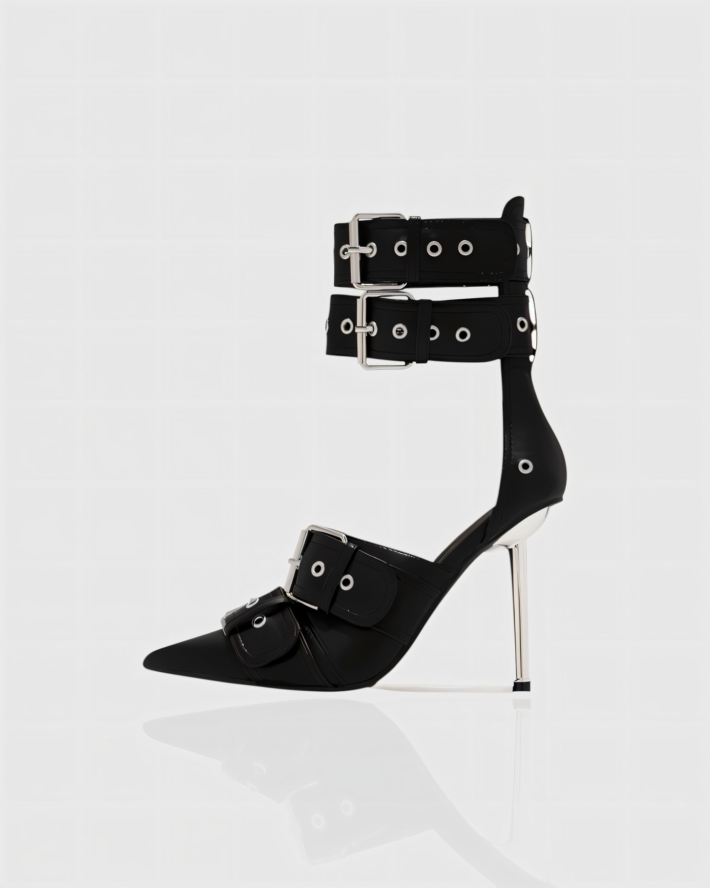 MARILYN Buckle Strap Pointed-Toe Stiletto Heels