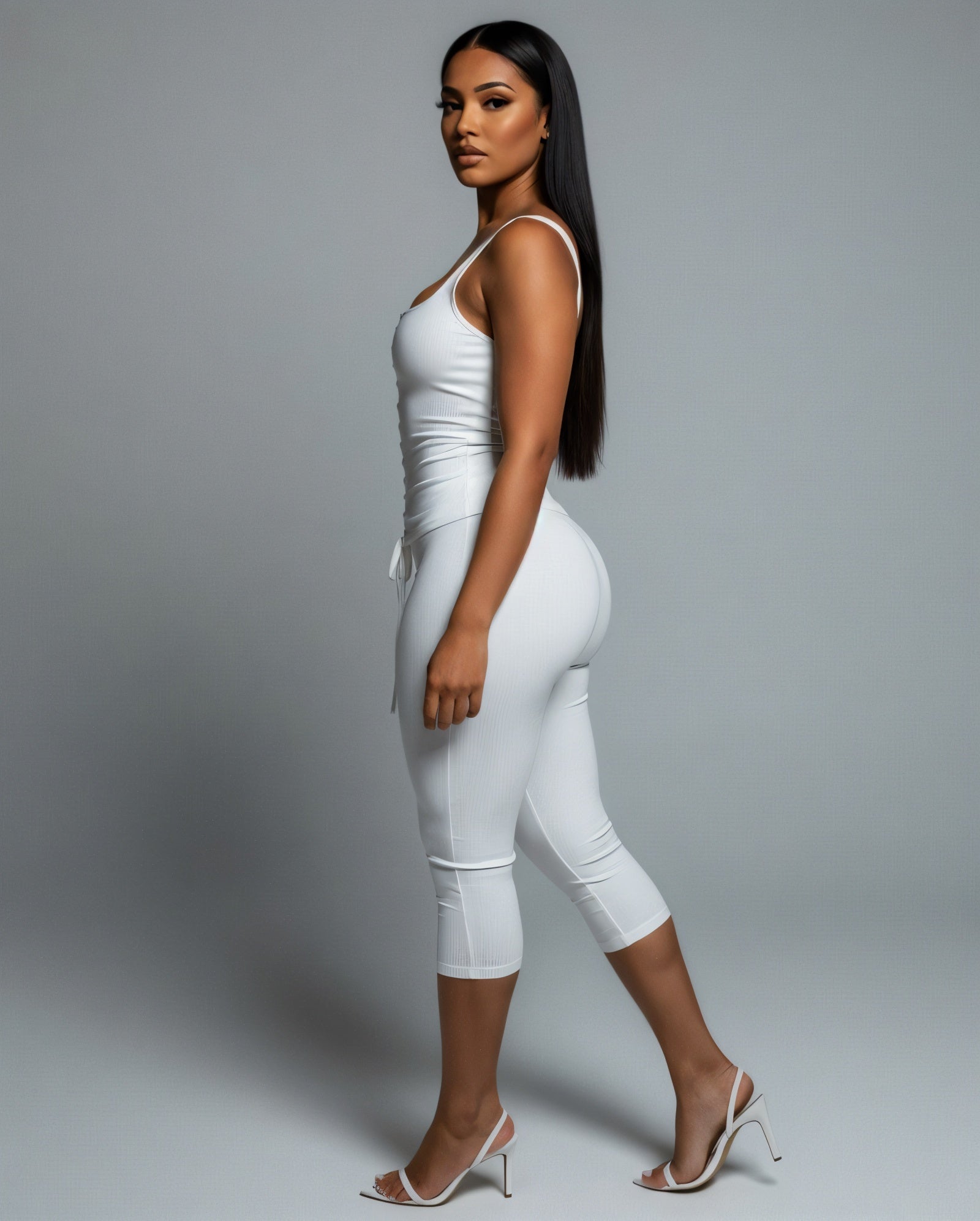 MATILDA Lace Up Top & Capri Pants Set