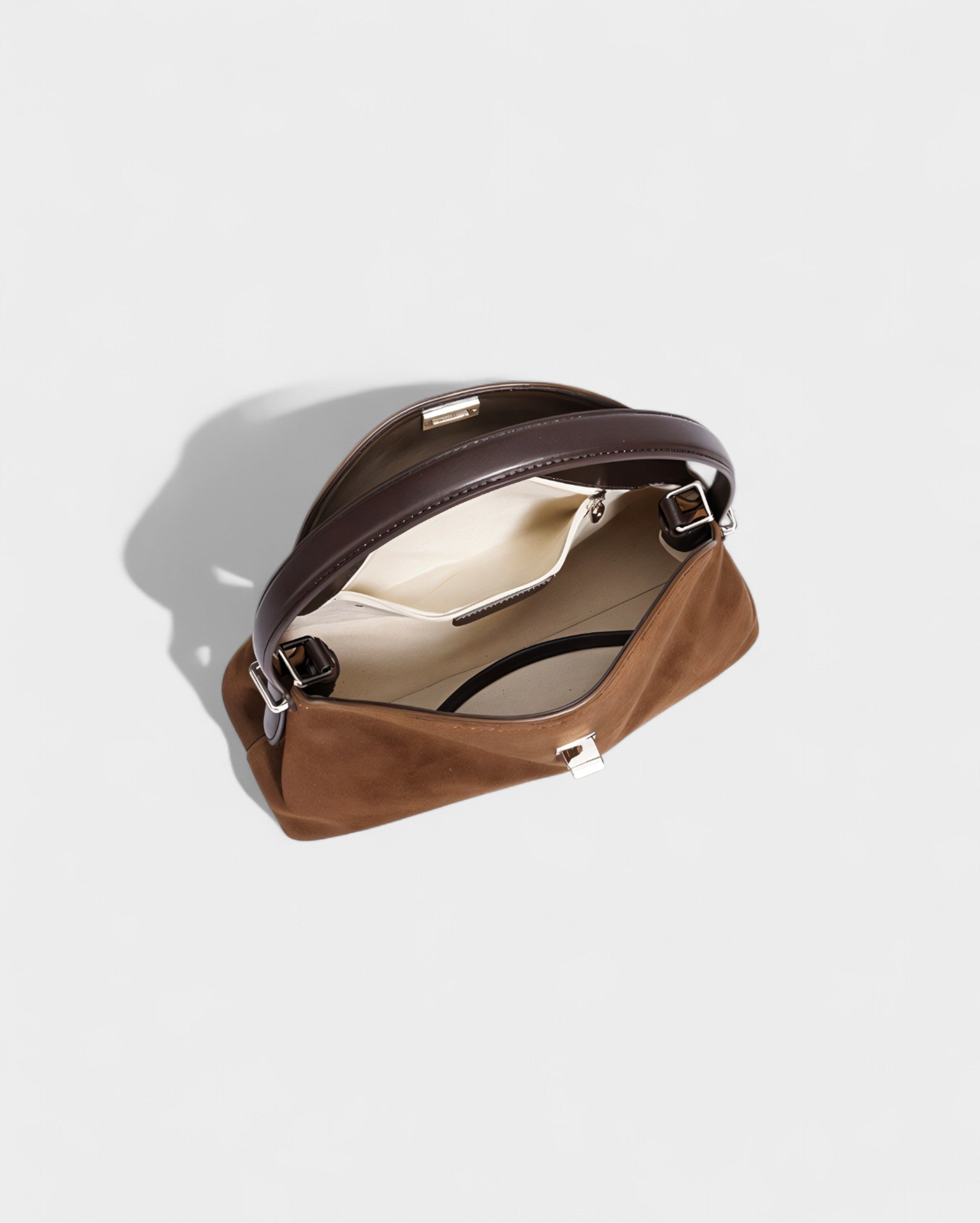 OLGA Structured Faux Suede Handle Bag