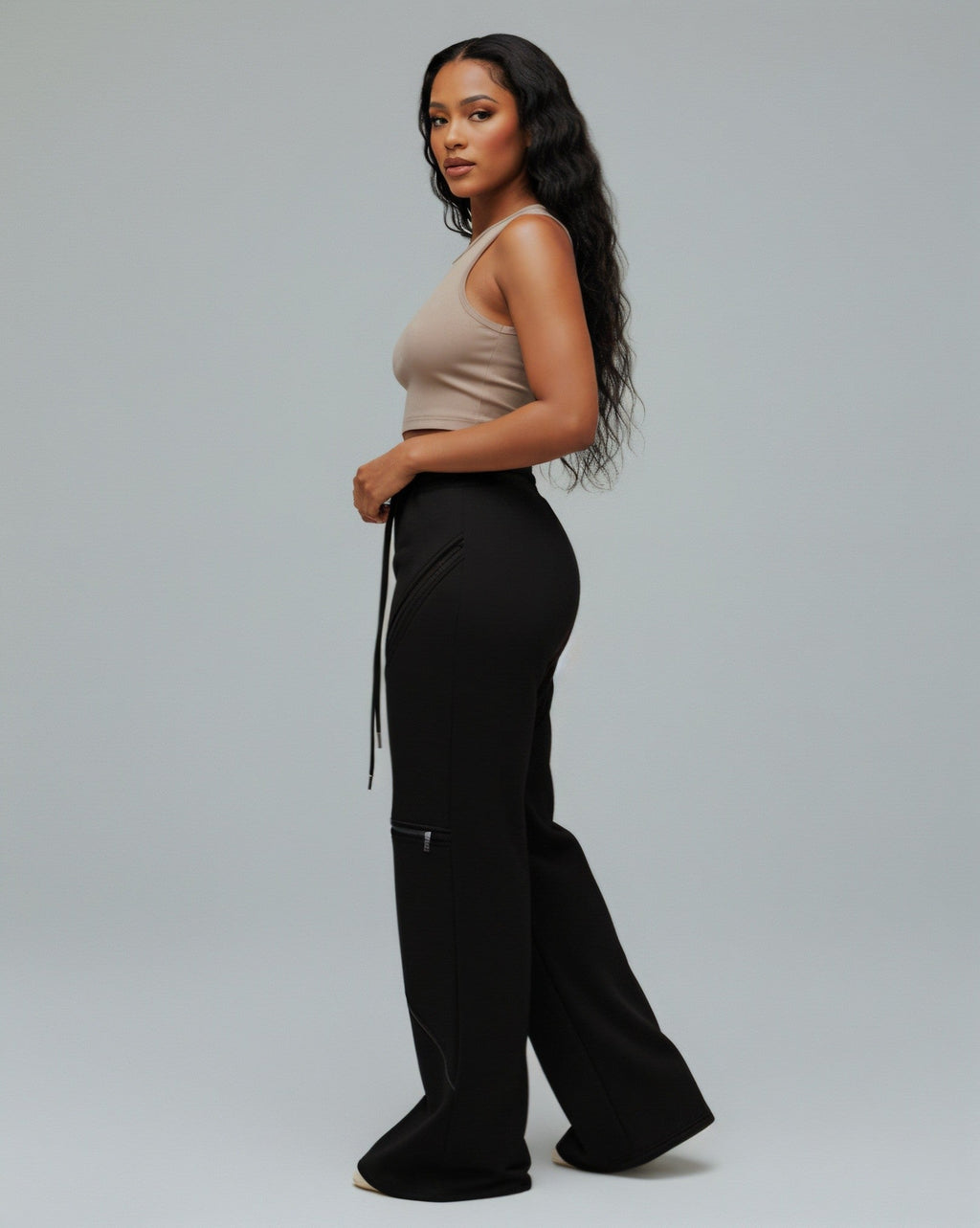 TINAY High Waist Multi-zipper Loose Pants
