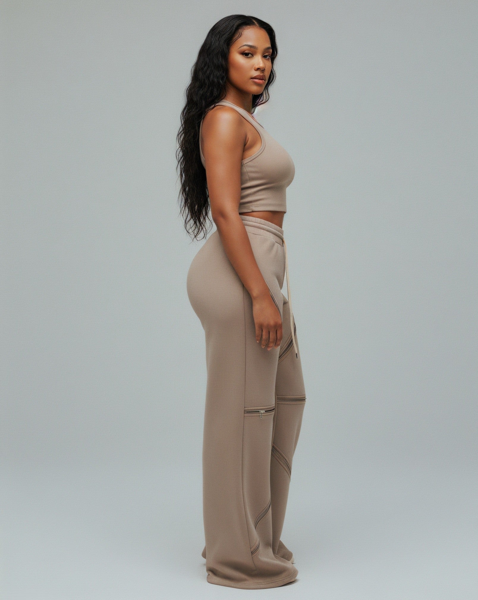 TINAY High Waist Multi-zipper Loose Pants