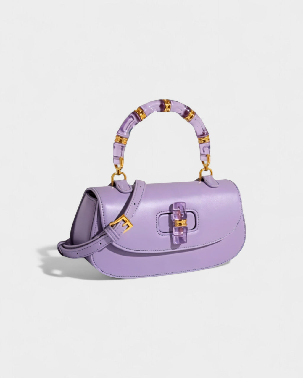 ZARLA Bamboo Handle Faux Leather Bag