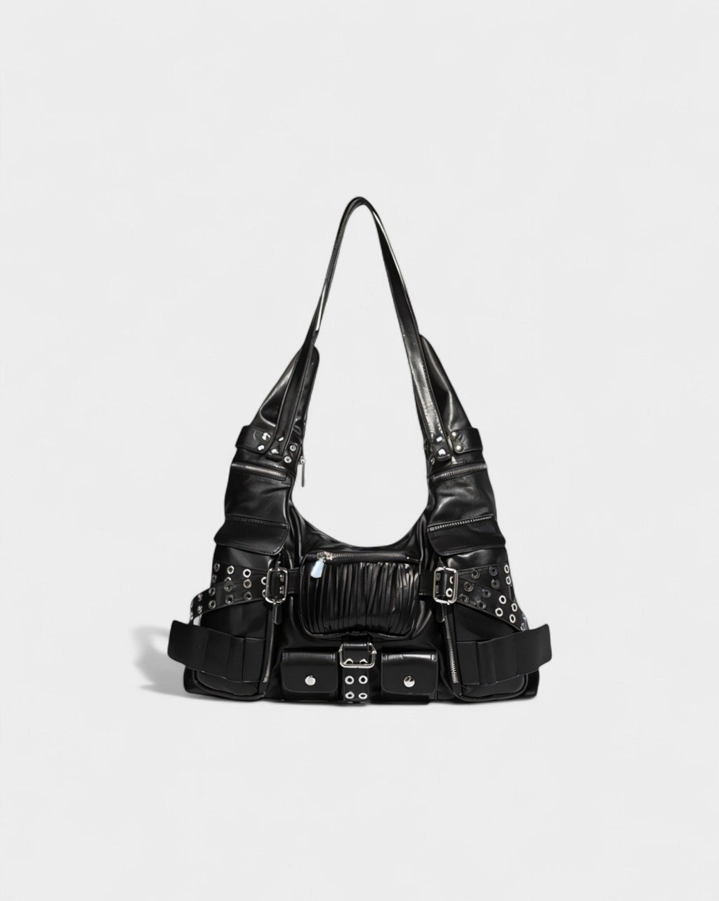 BRINA Multi-Pocket Buckle Shoulder Bag