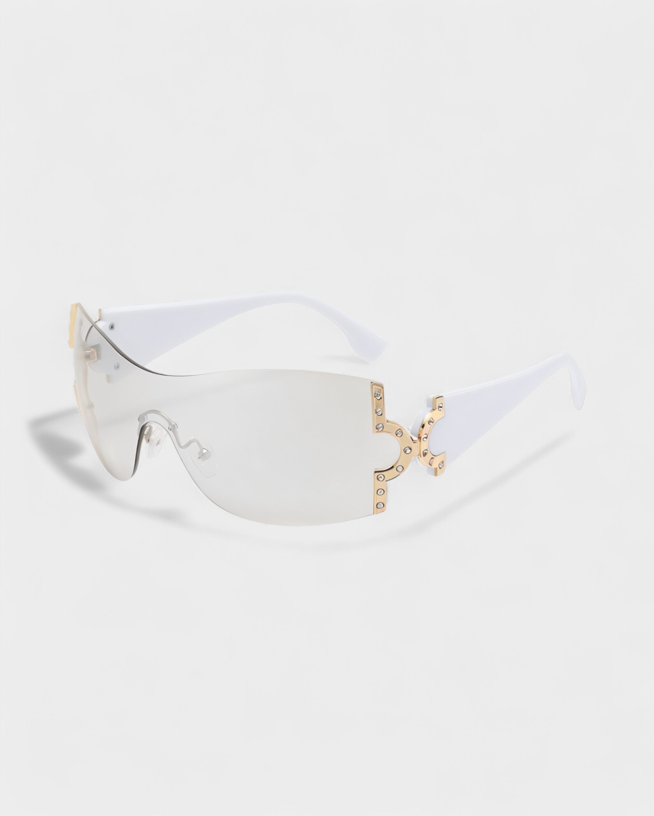 YORAYA Shield Rimless Oversized Sunglasses