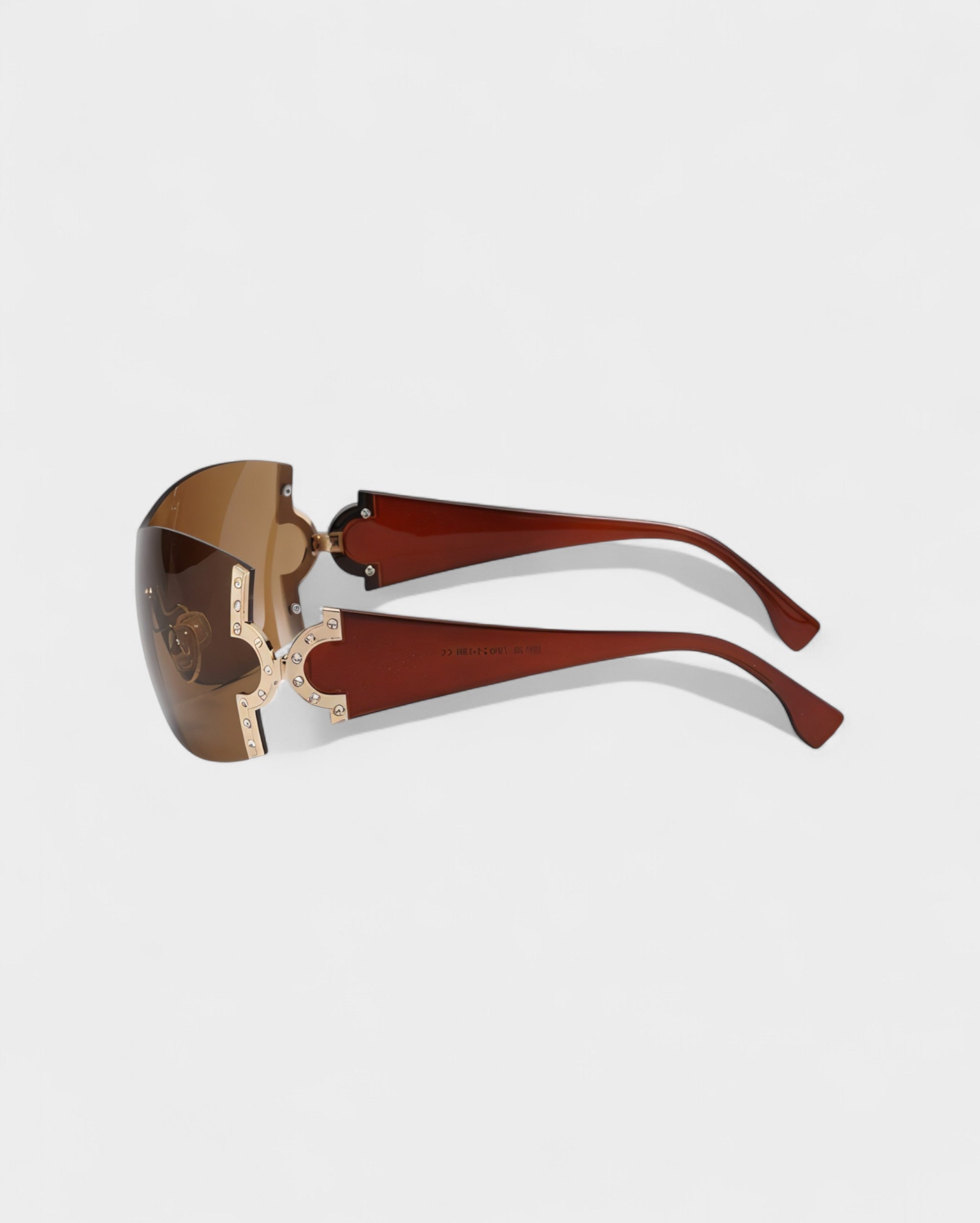 YORAYA Shield Rimless Oversized Sunglasses