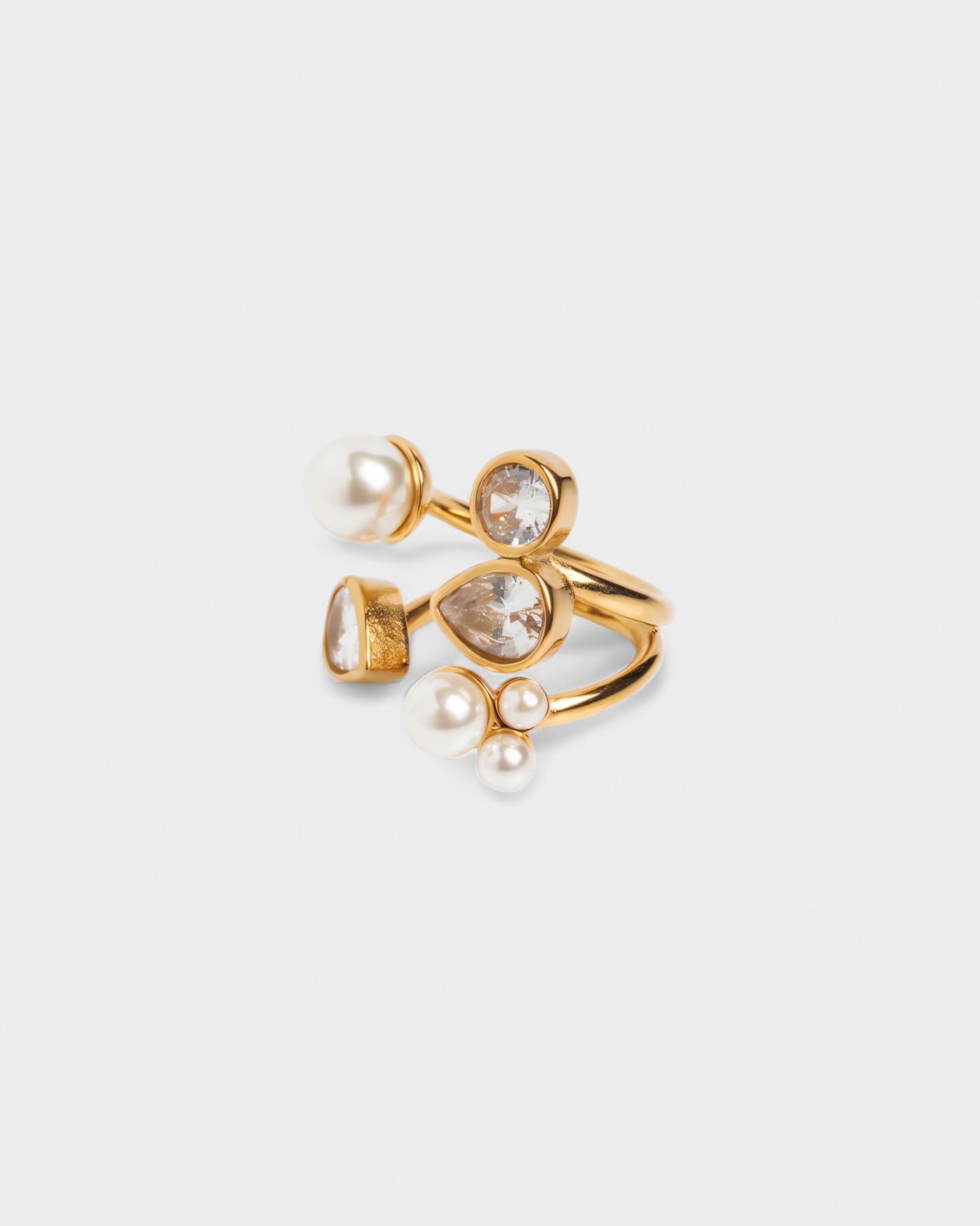 Clustered Pearl & Gemstone Ring