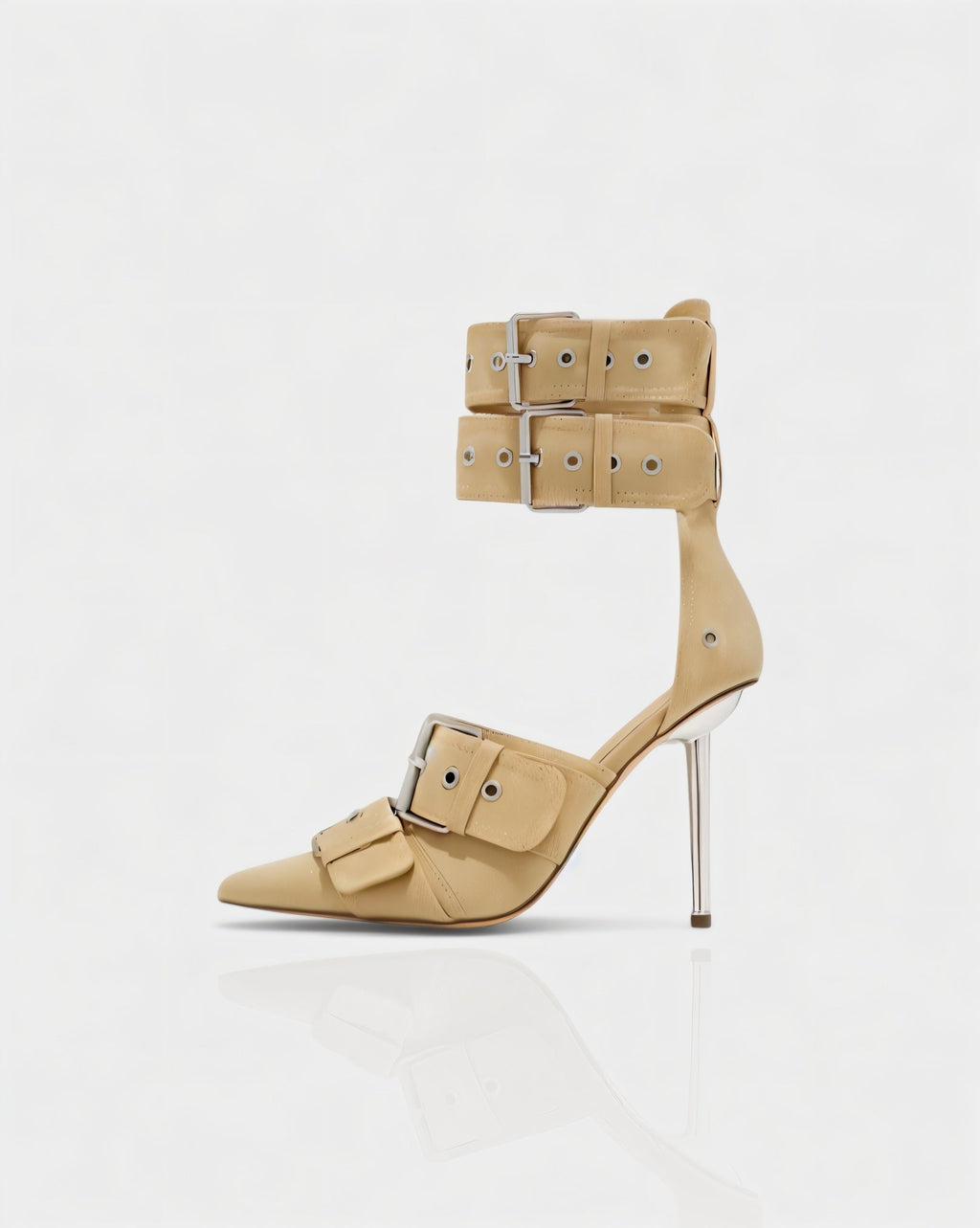 MARILYN Buckle Strap Pointed-Toe Stiletto Heels