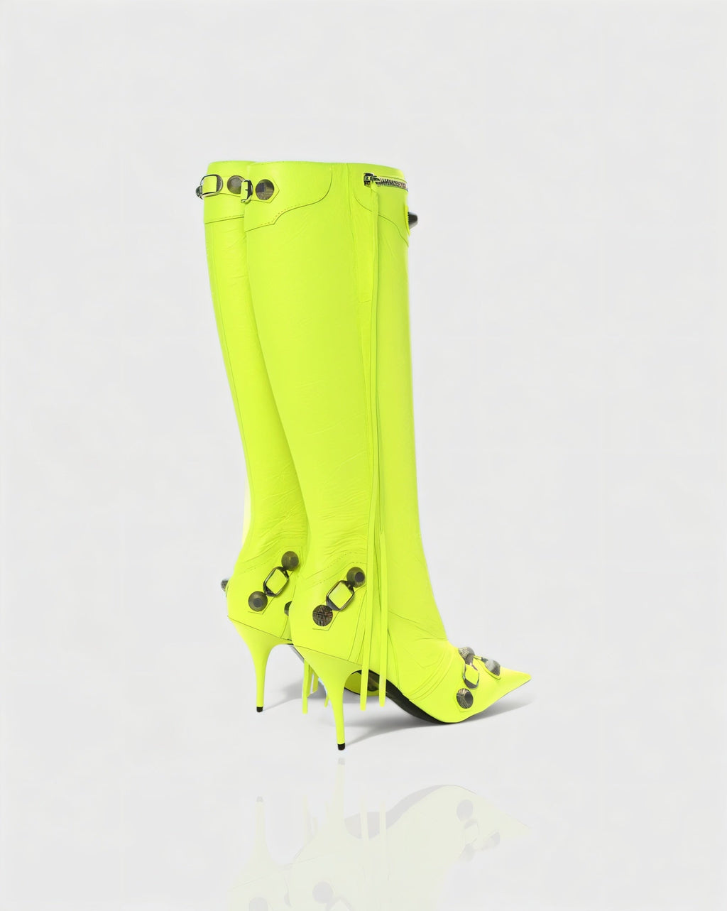 WENA Studded Pointed Toe Knee-High Boots