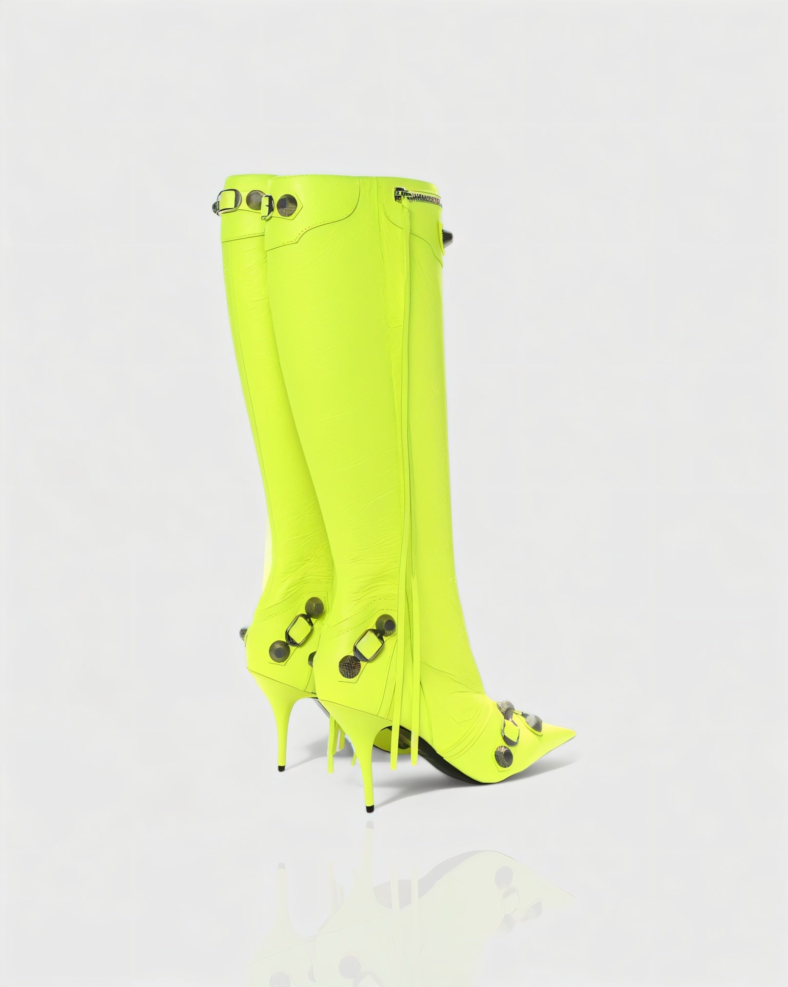 WENA Studded Pointed Toe Knee-High Boots