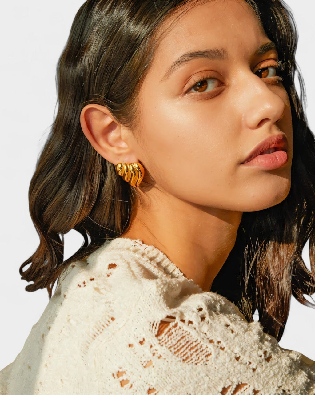 Ruffle Heart Earrings