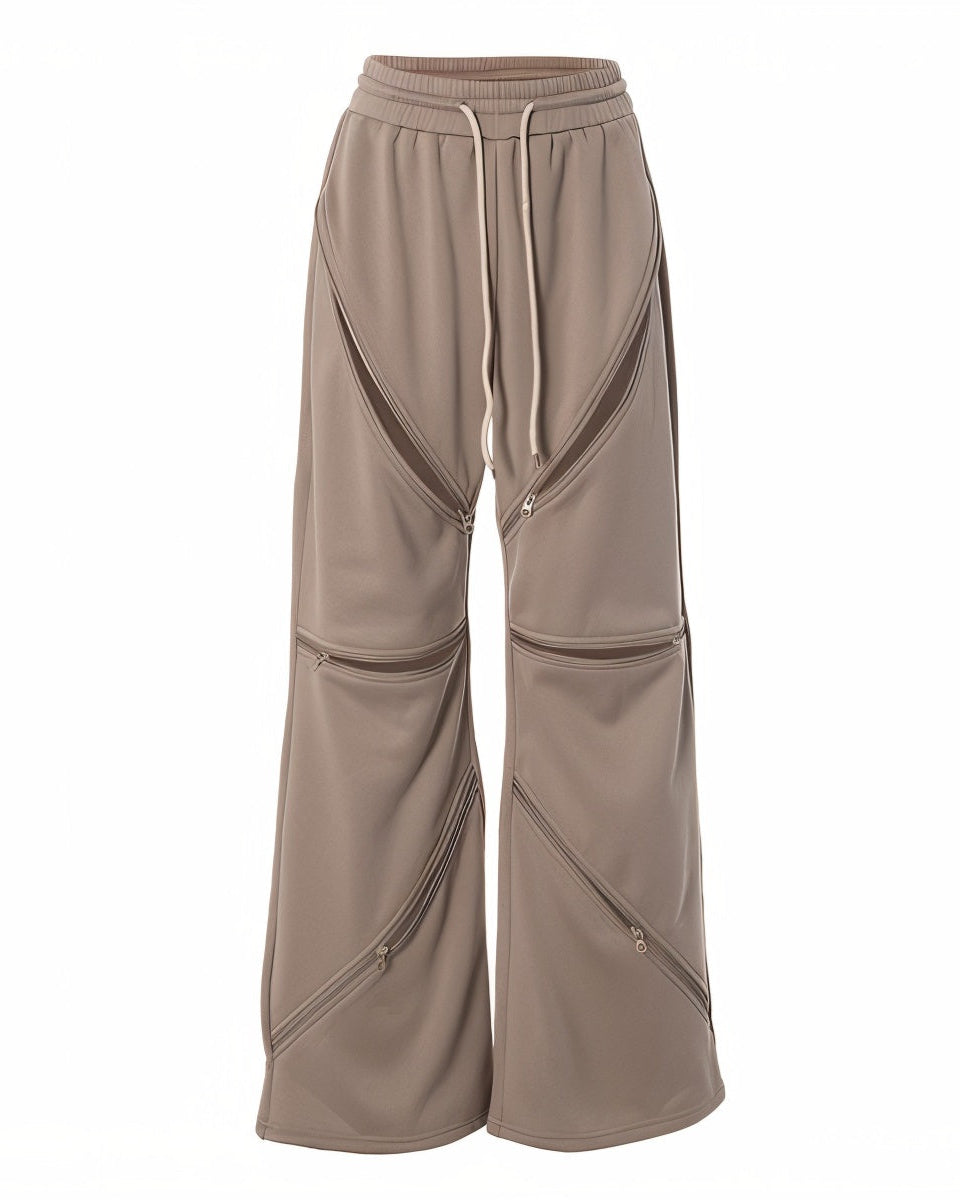 TINAY High Waist Multi-zipper Loose Pants