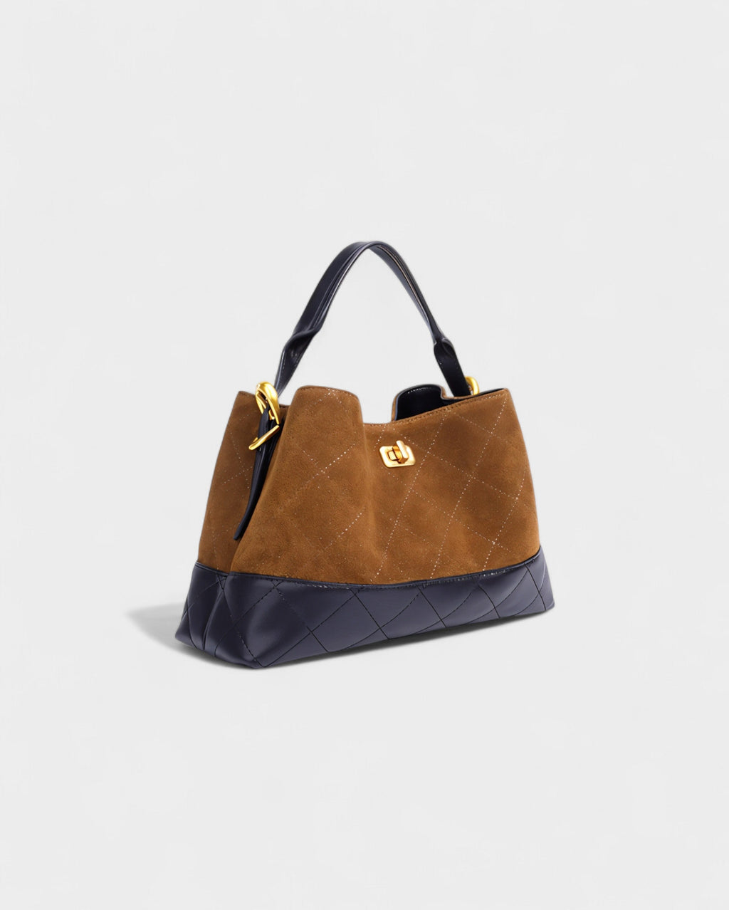 ELVIERA Quilted Faux Suede Handle Bag