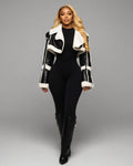 DREYA Faux Leather Shearling Trim Jacket