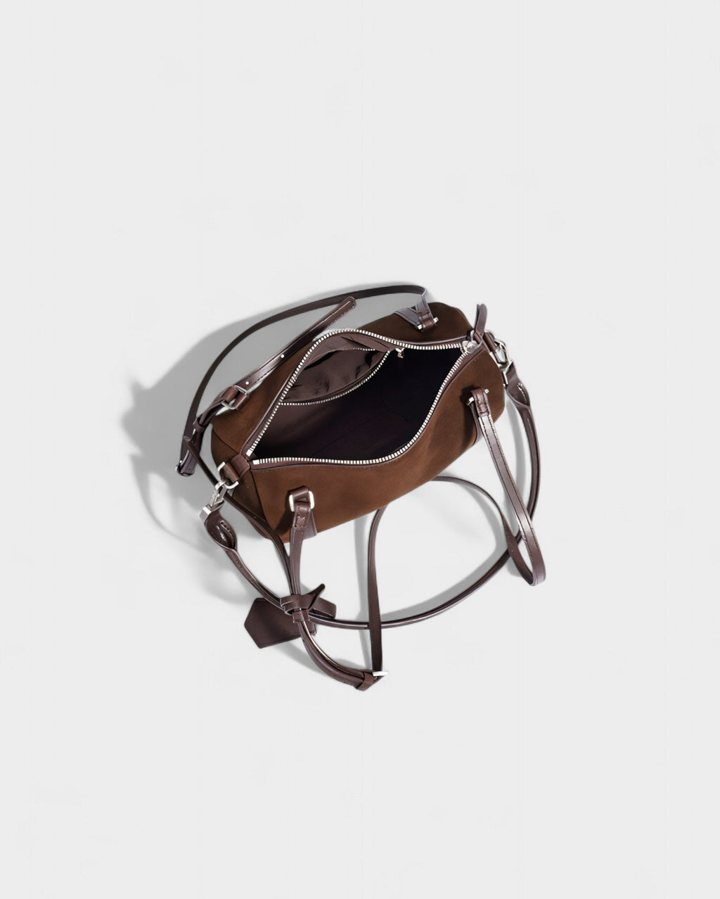RASOS Faux Suede Barrel Shoulder Bag