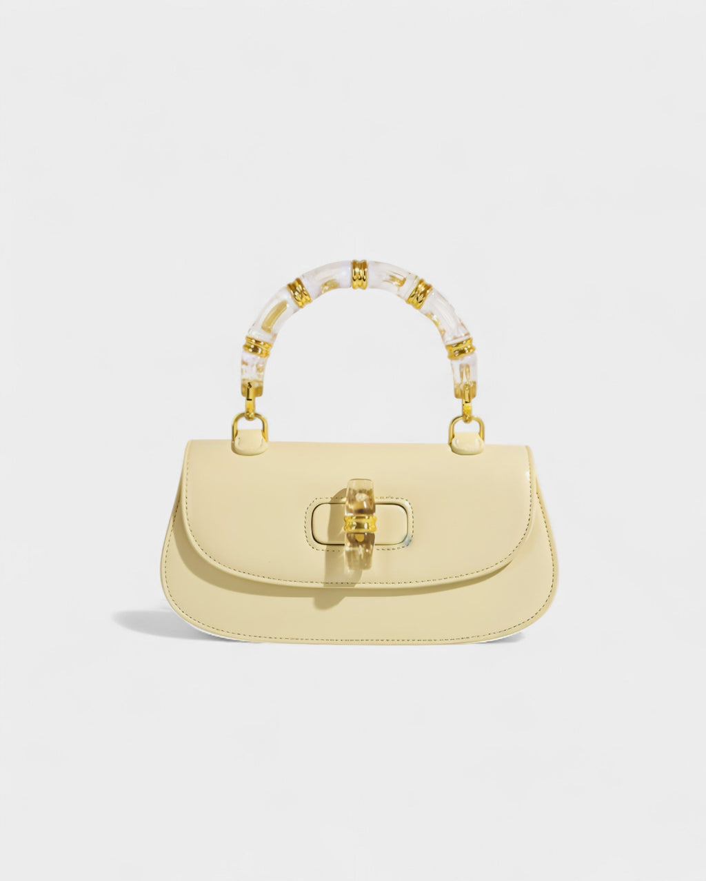ZARLA Bamboo Handle Faux Leather Bag