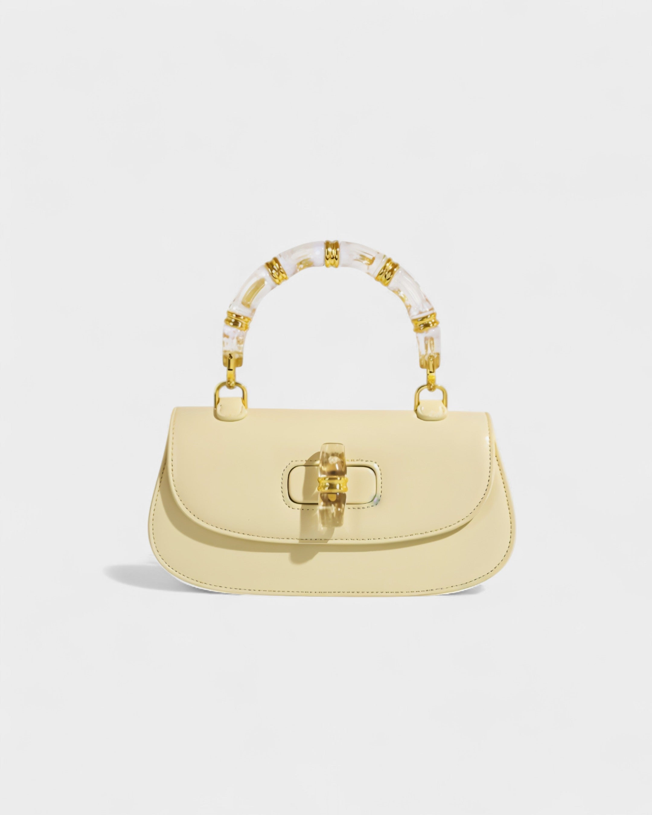 ZARLA Bamboo Handle Faux Leather Bag