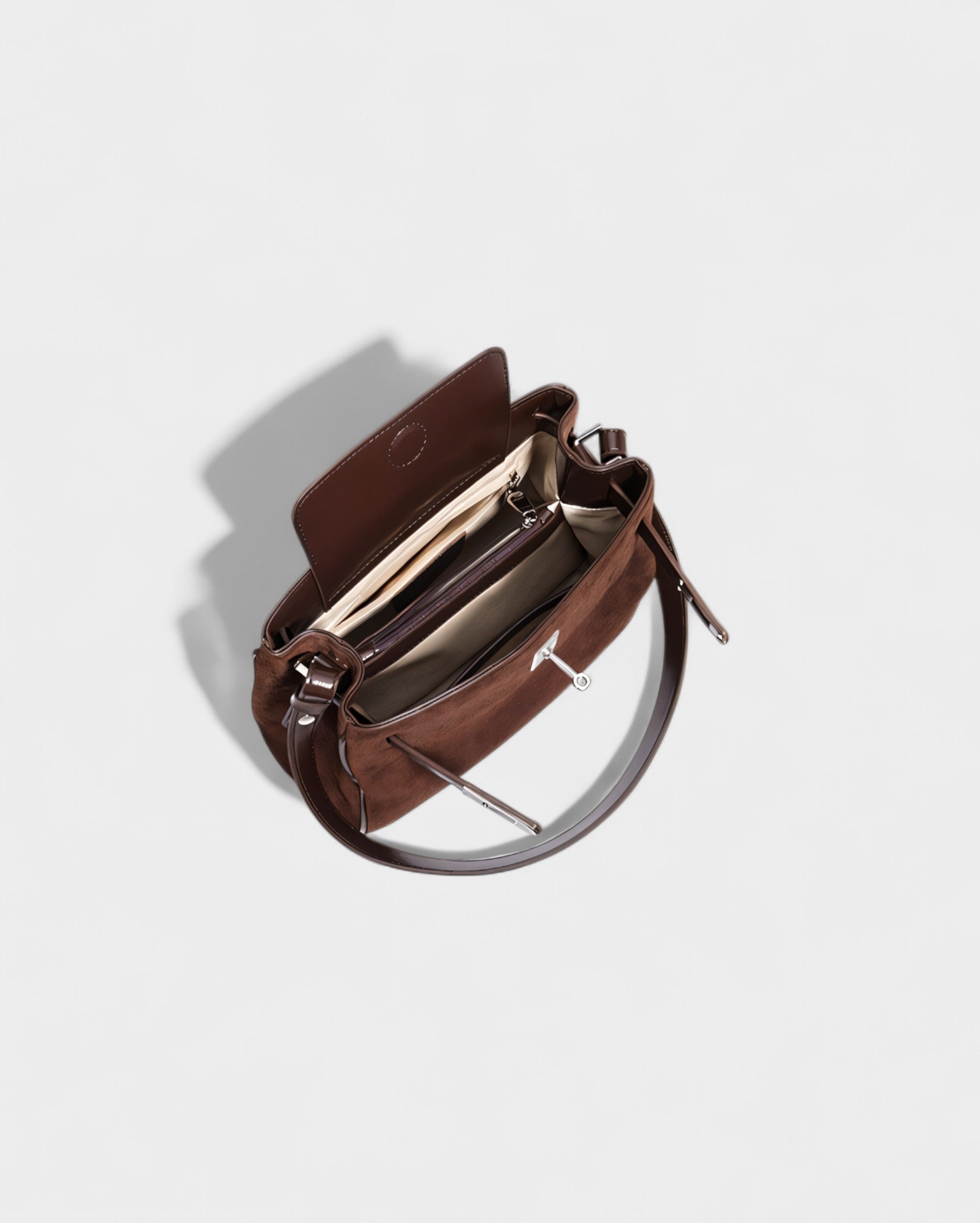 NINYA Faux Suede & Leather Handbag