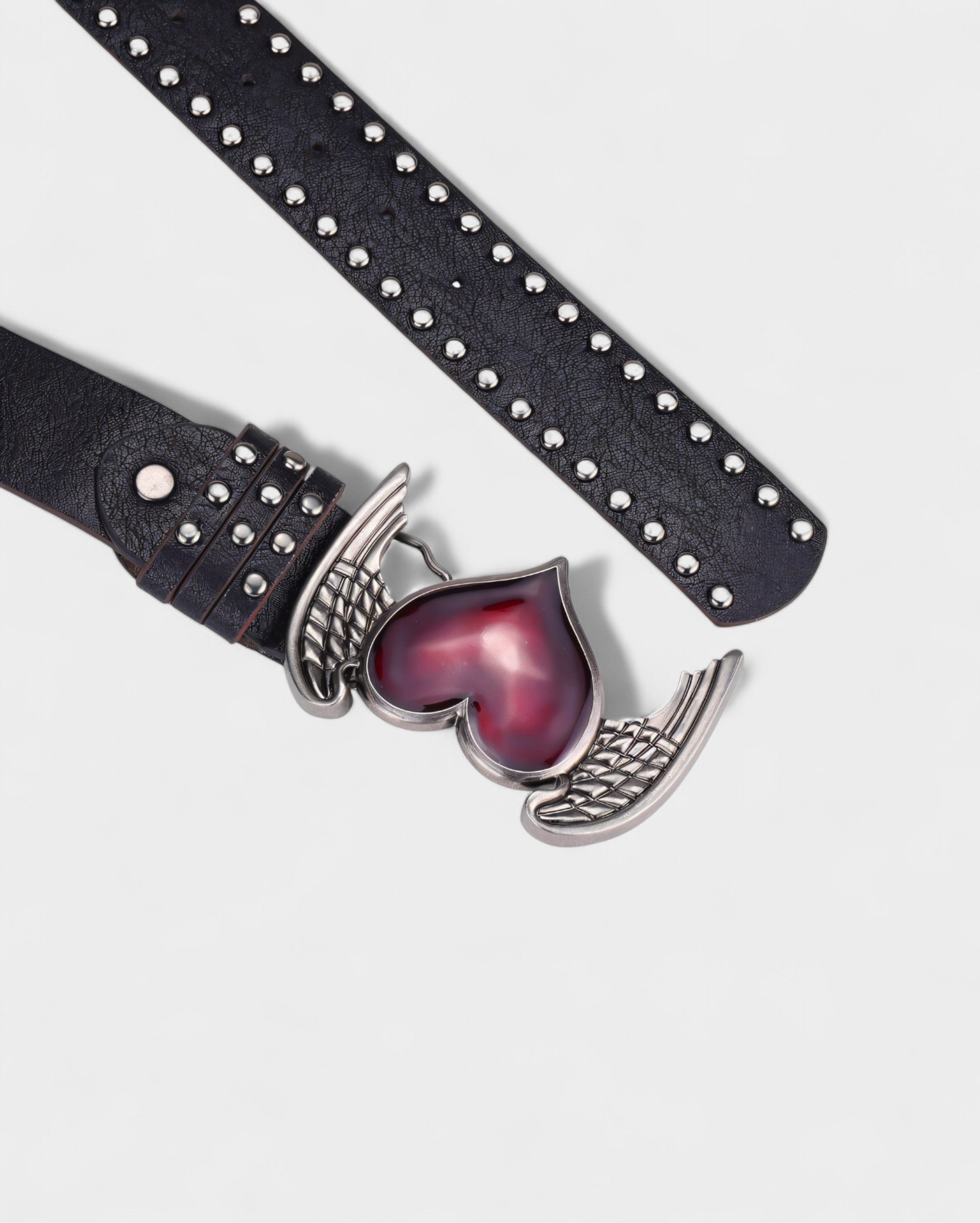 RUA Heart Wing Buckle Studded Belt