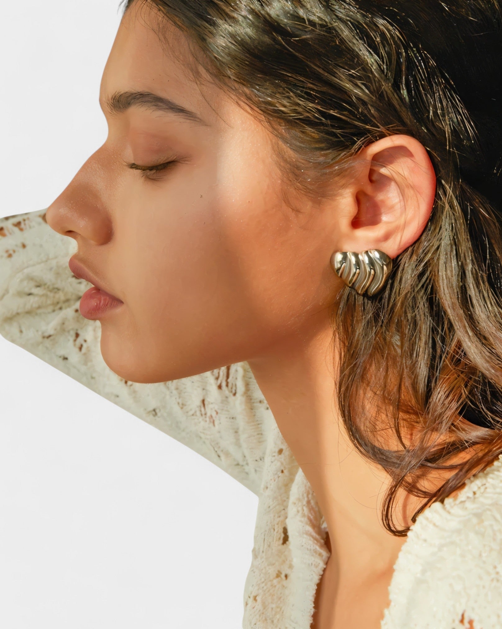 Ruffle Heart Earrings