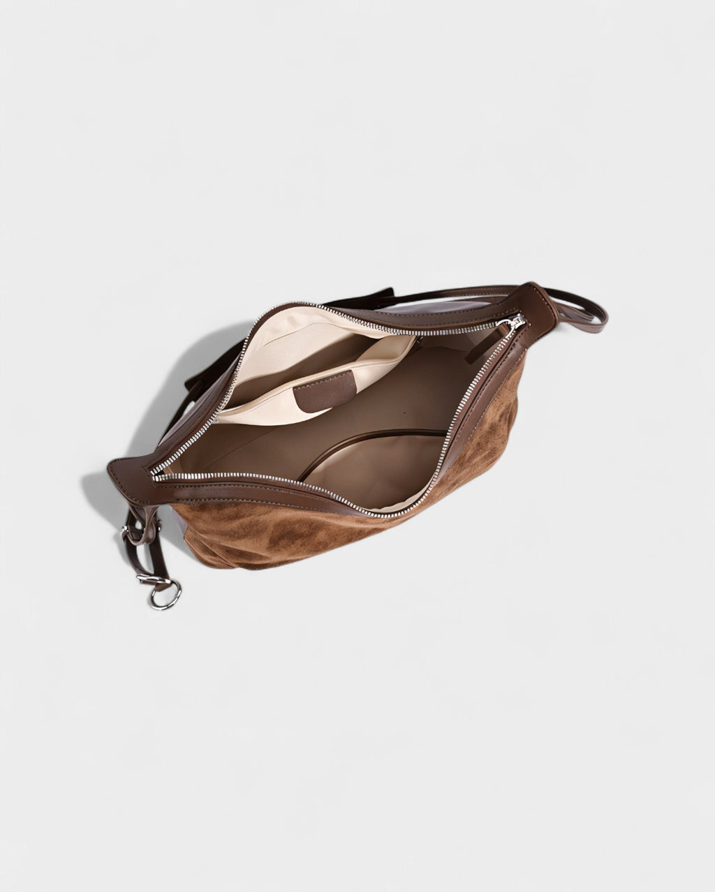 YENNA Faux Suede Dumpling Shoulder Bag