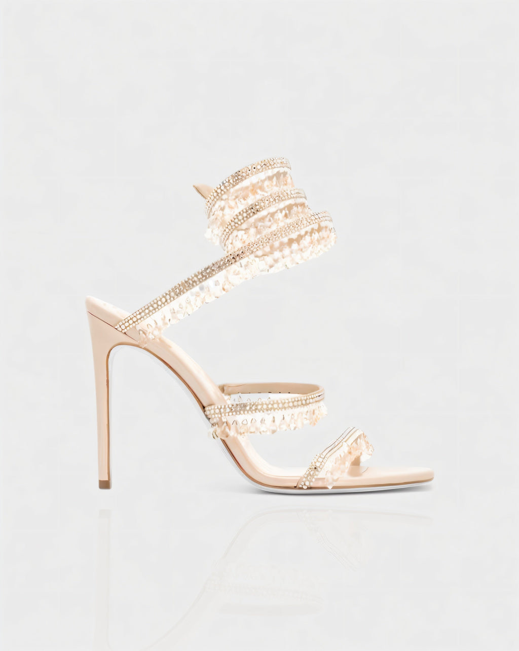 ALYRA Rhinestone Tassel Ankle-Wrap High Heels