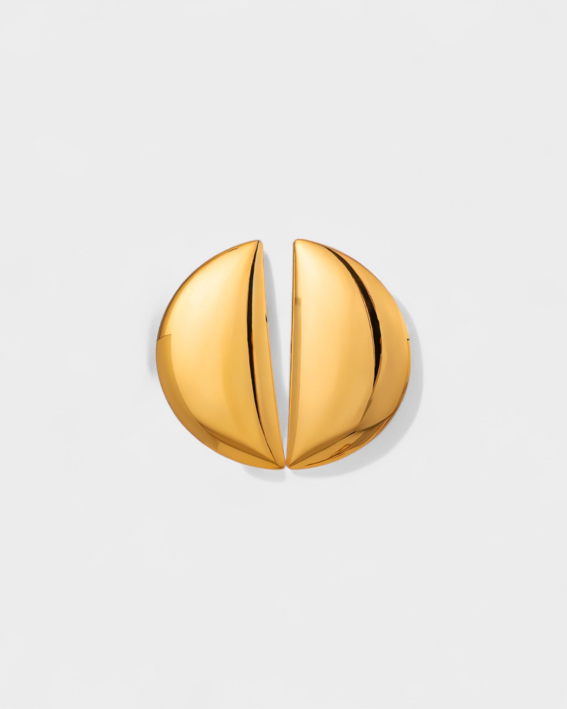 Crescent Gold Stud Earrings