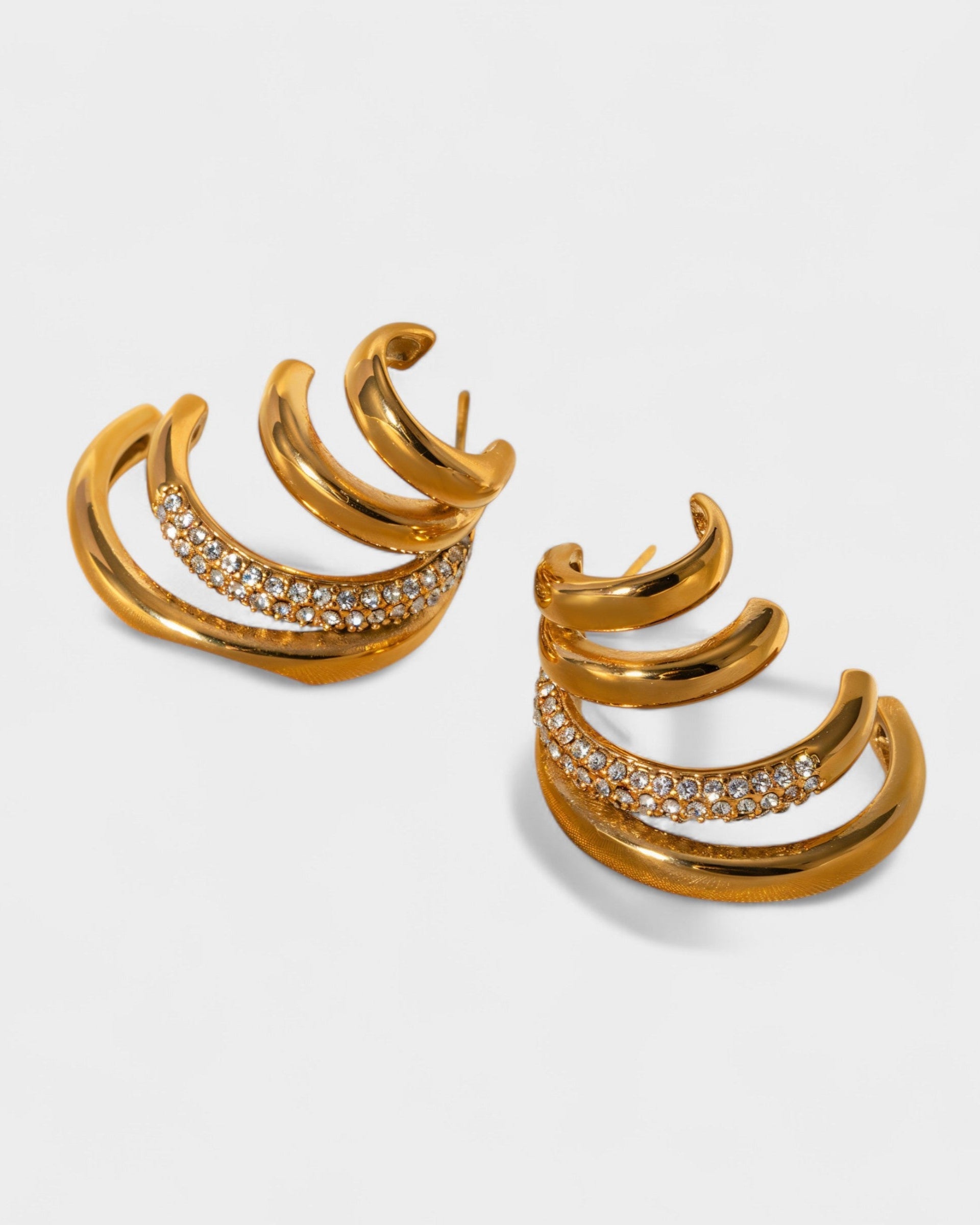 Stud Hoop Crystal Earrings