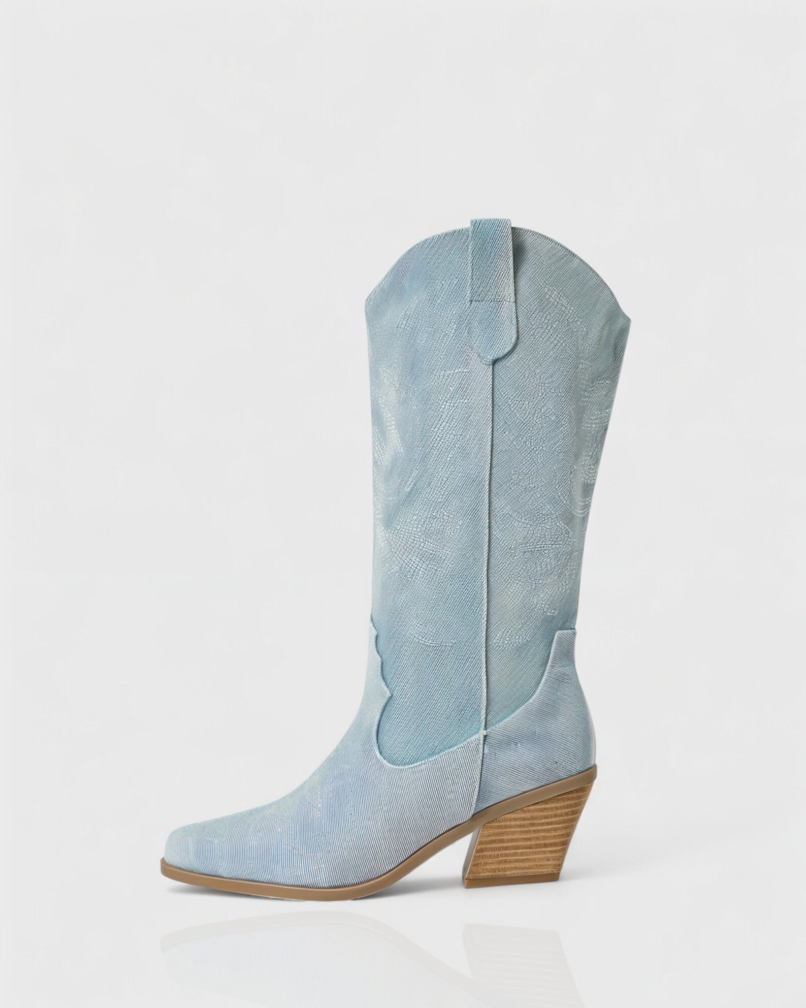 ALIANA Embroidered Denim Cowboy Boots