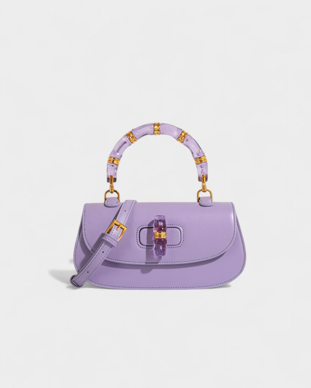 ZARLA Bamboo Handle Faux Leather Bag