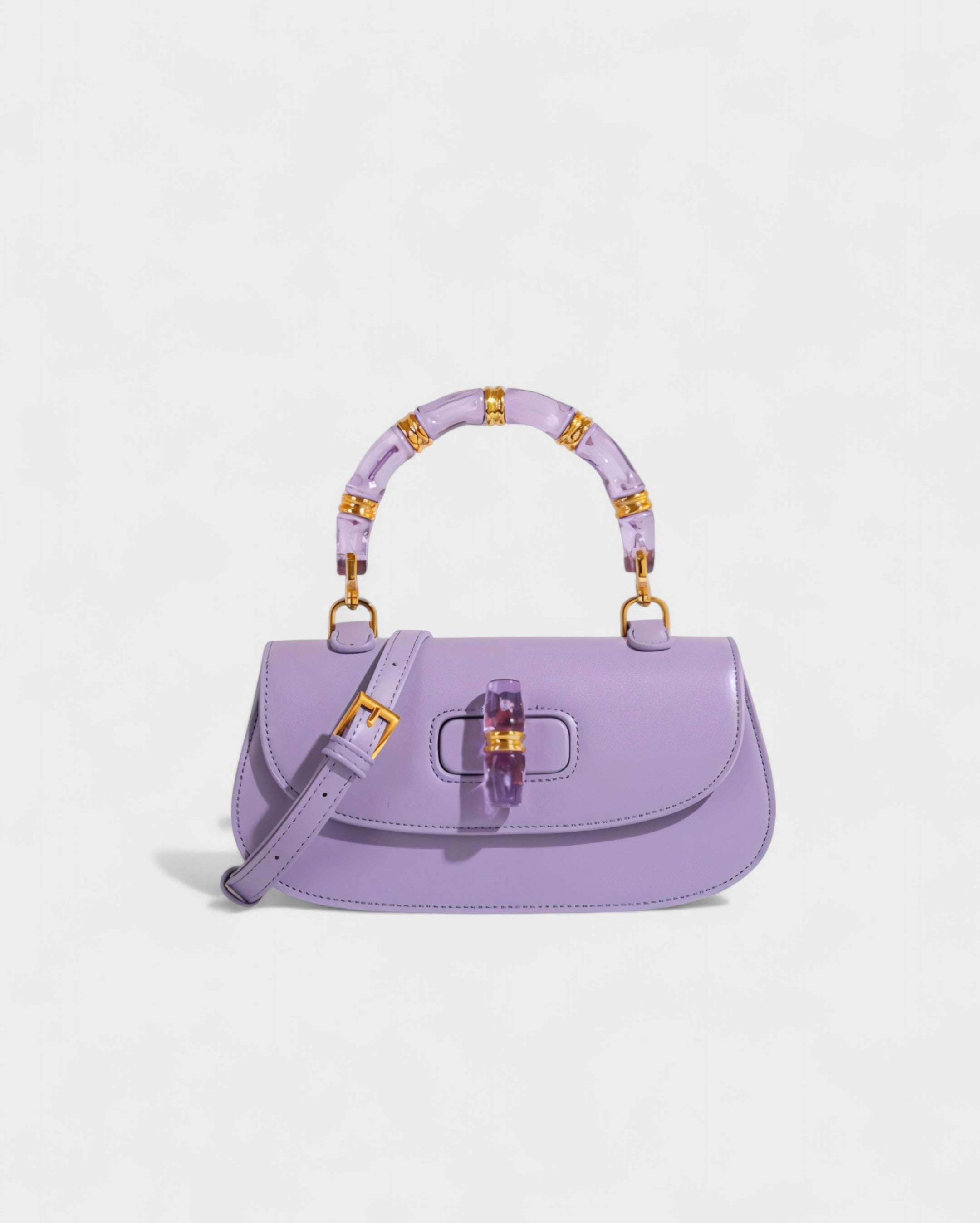 ZARLA Bamboo Handle Faux Leather Bag
