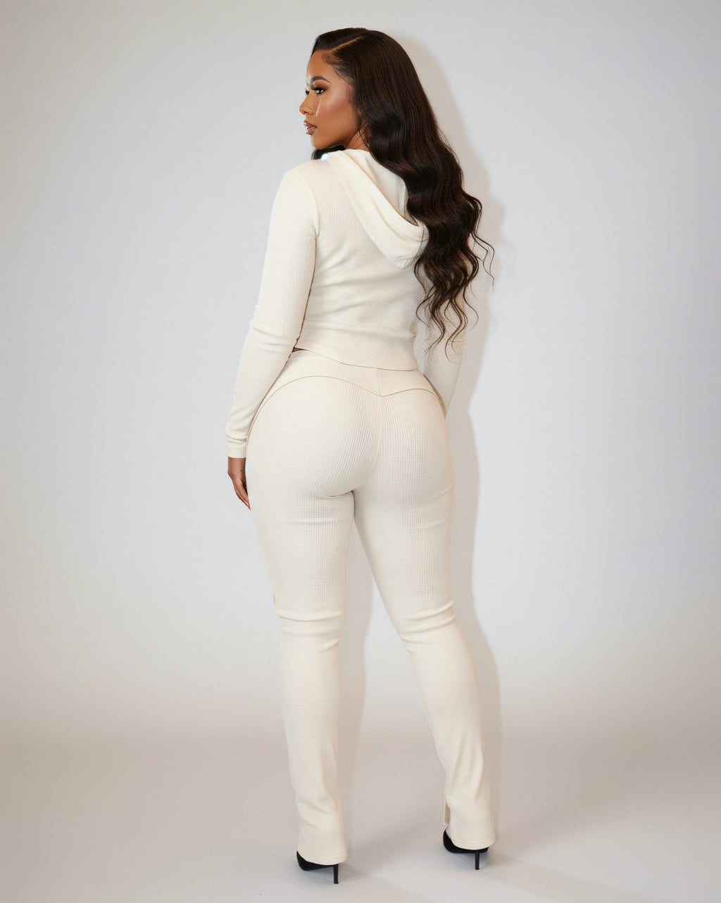 EDNA Zip-Front Hooded Top & Pants Set