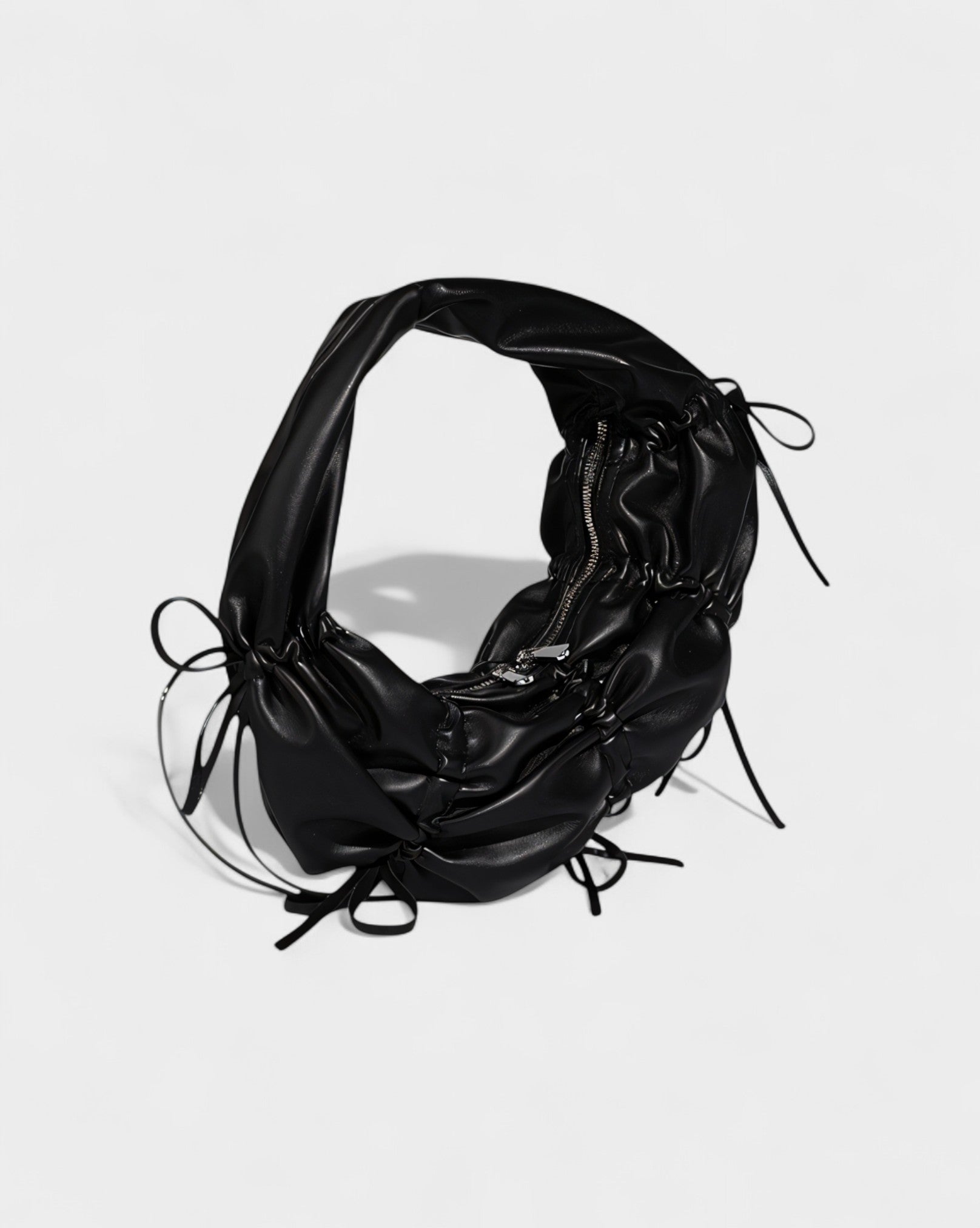 YONA Ruched Bow Shoulder Bag