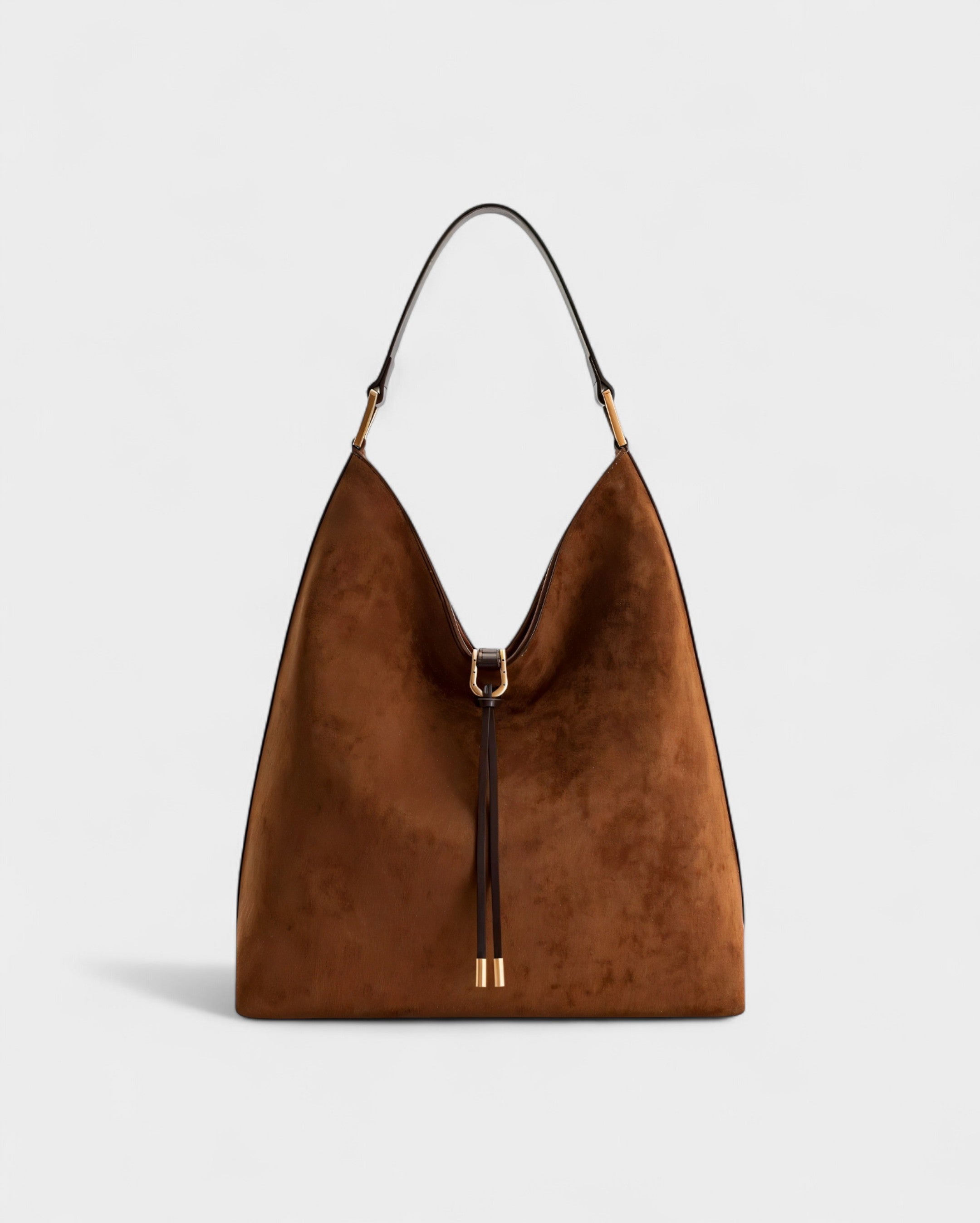 KALIYA Faux Suede Hobo Shoulder Bag