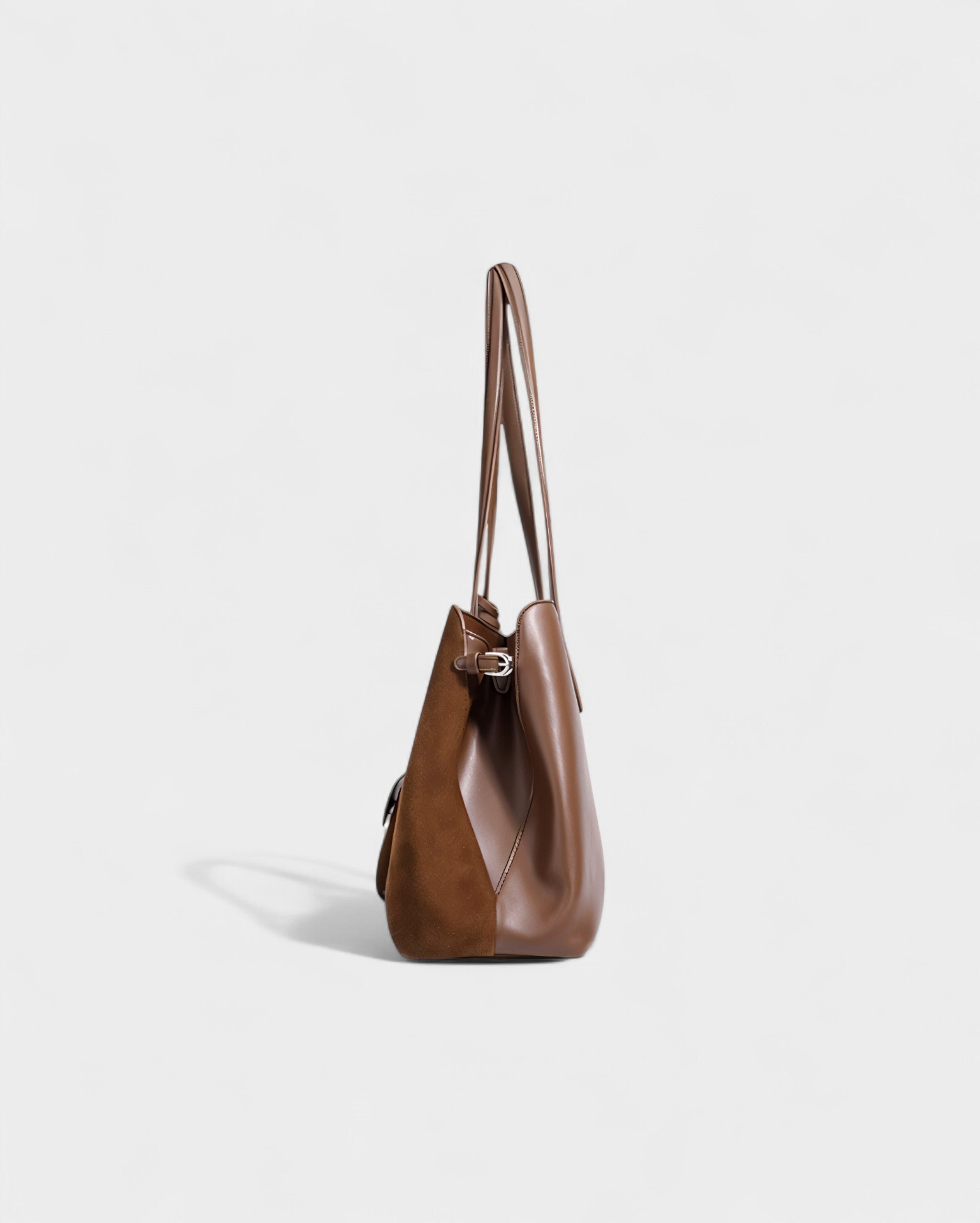 ORLINA Faux Suede Tote with Top Turn-Lock