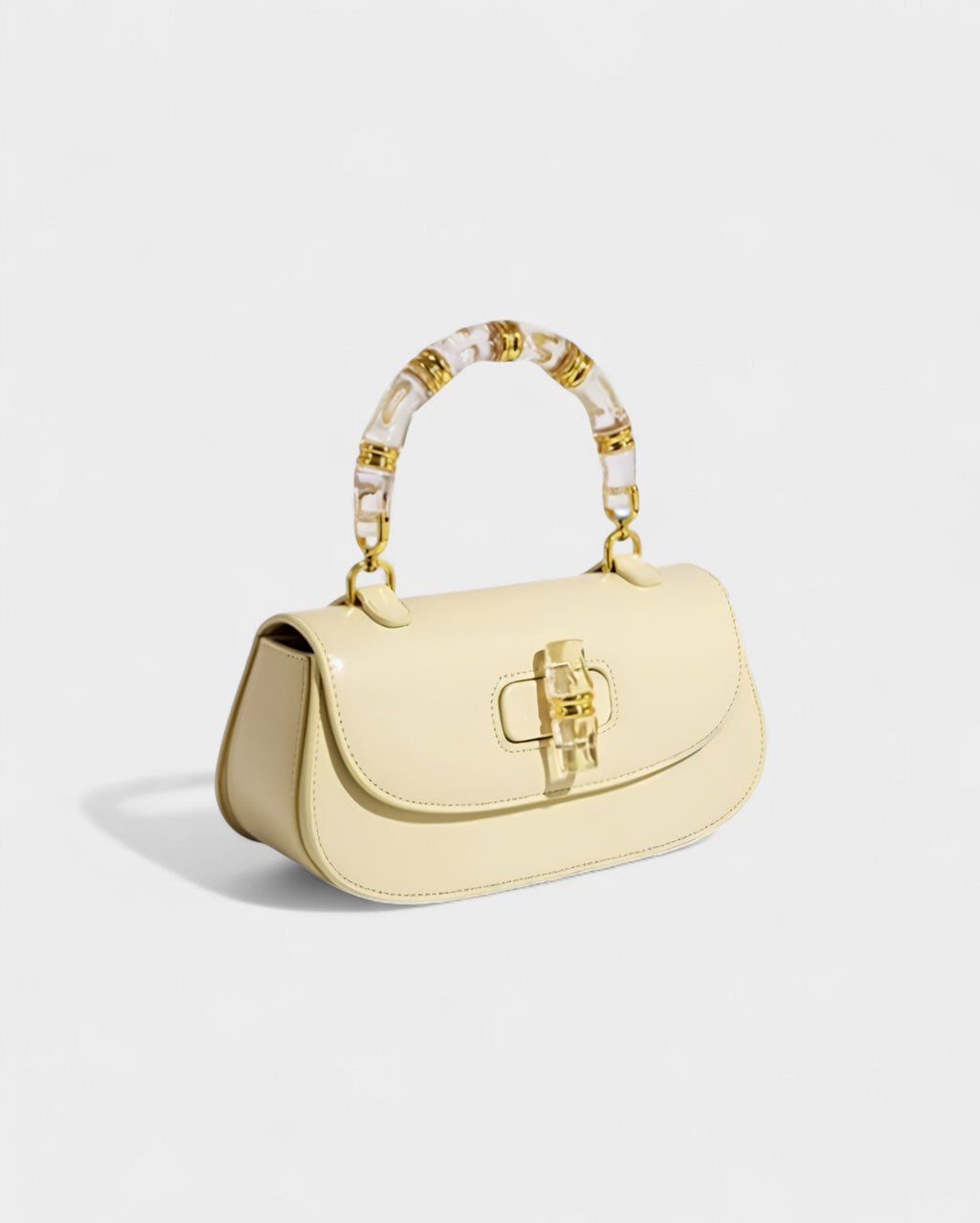 ZARLA Bamboo Handle Faux Leather Bag