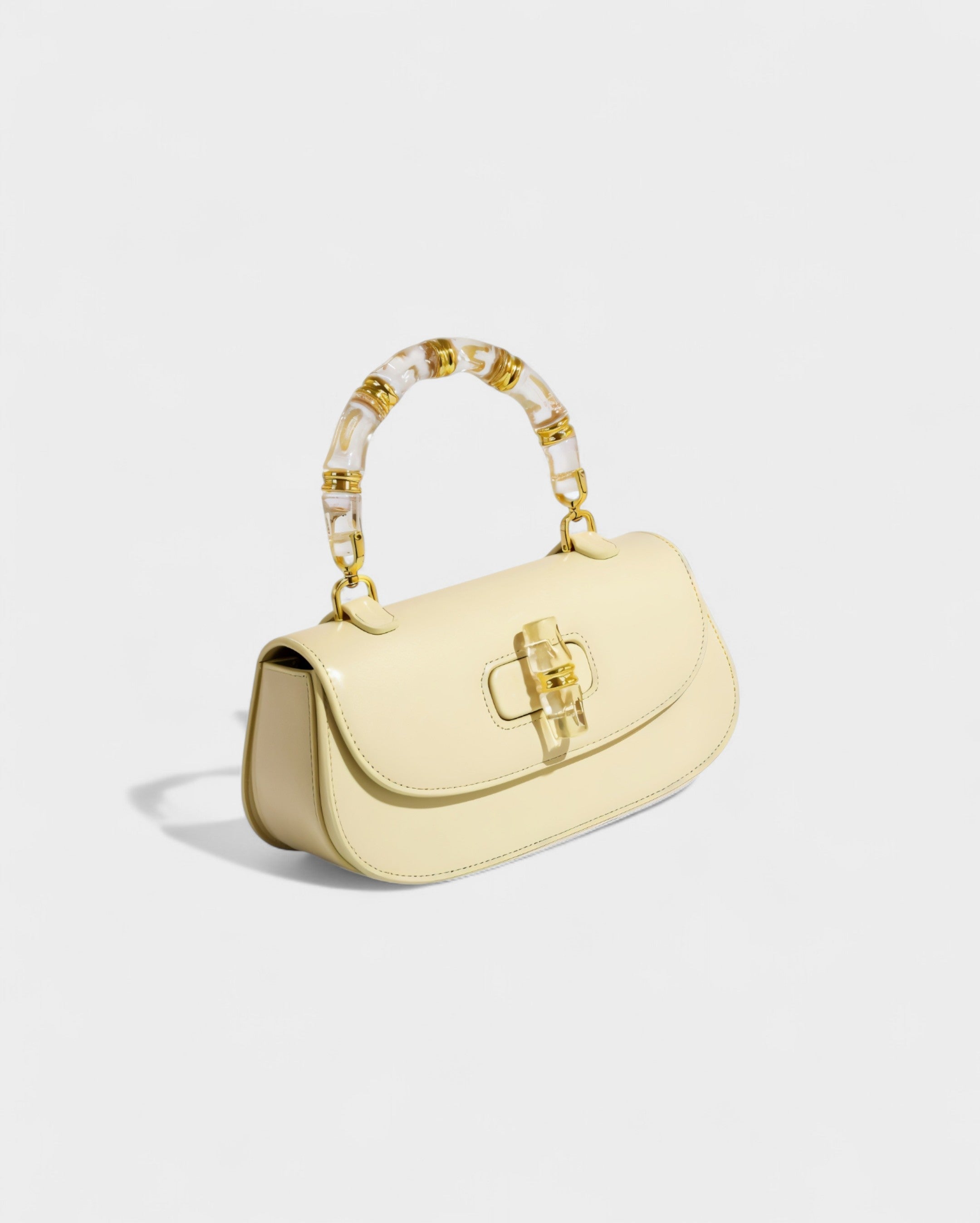 ZARLA Bamboo Handle Faux Leather Bag