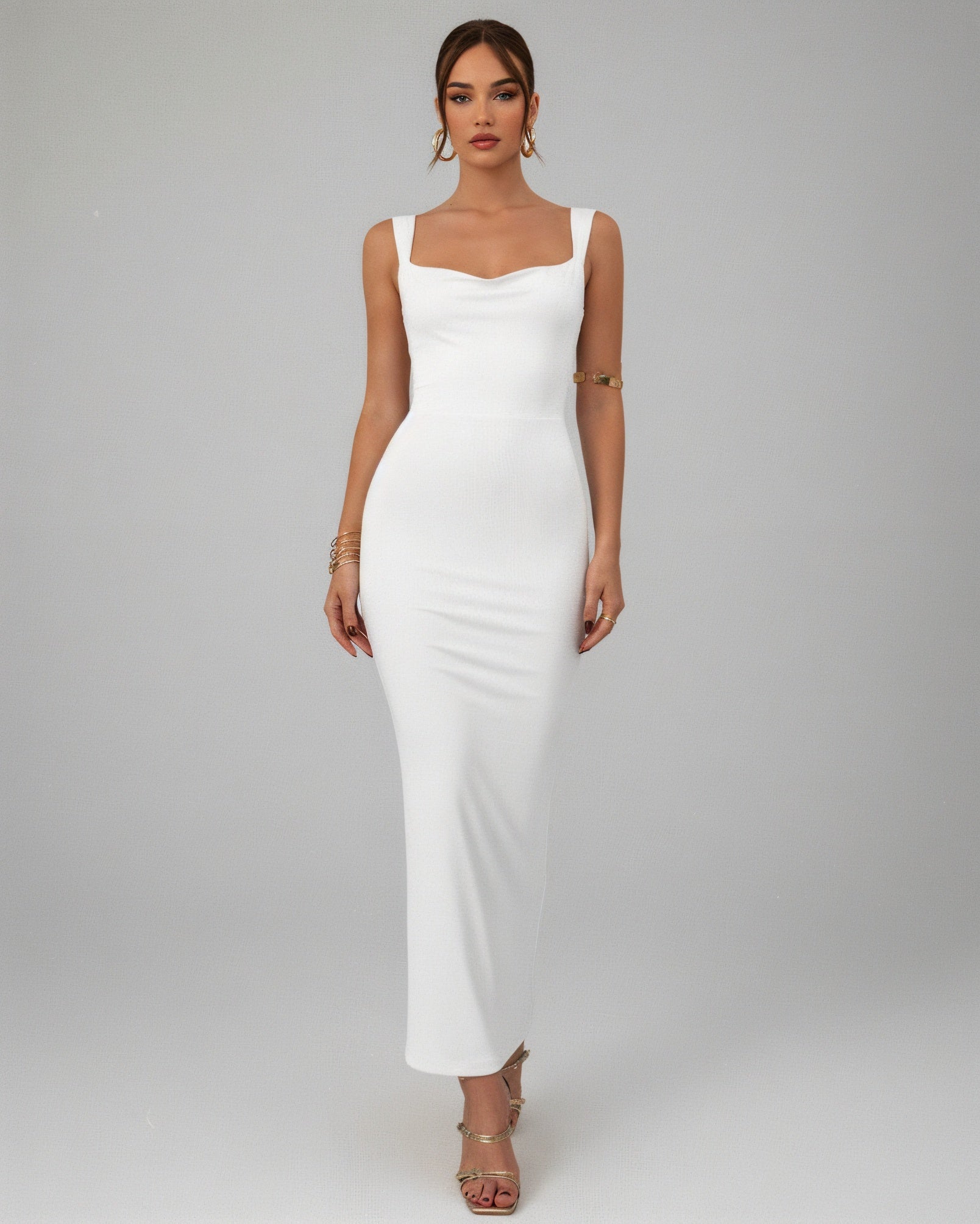 EVELLE Satin Bow-Back Maxi Dress