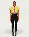 QUELLA Faux-Fur Buckle-Front Cropped Vest