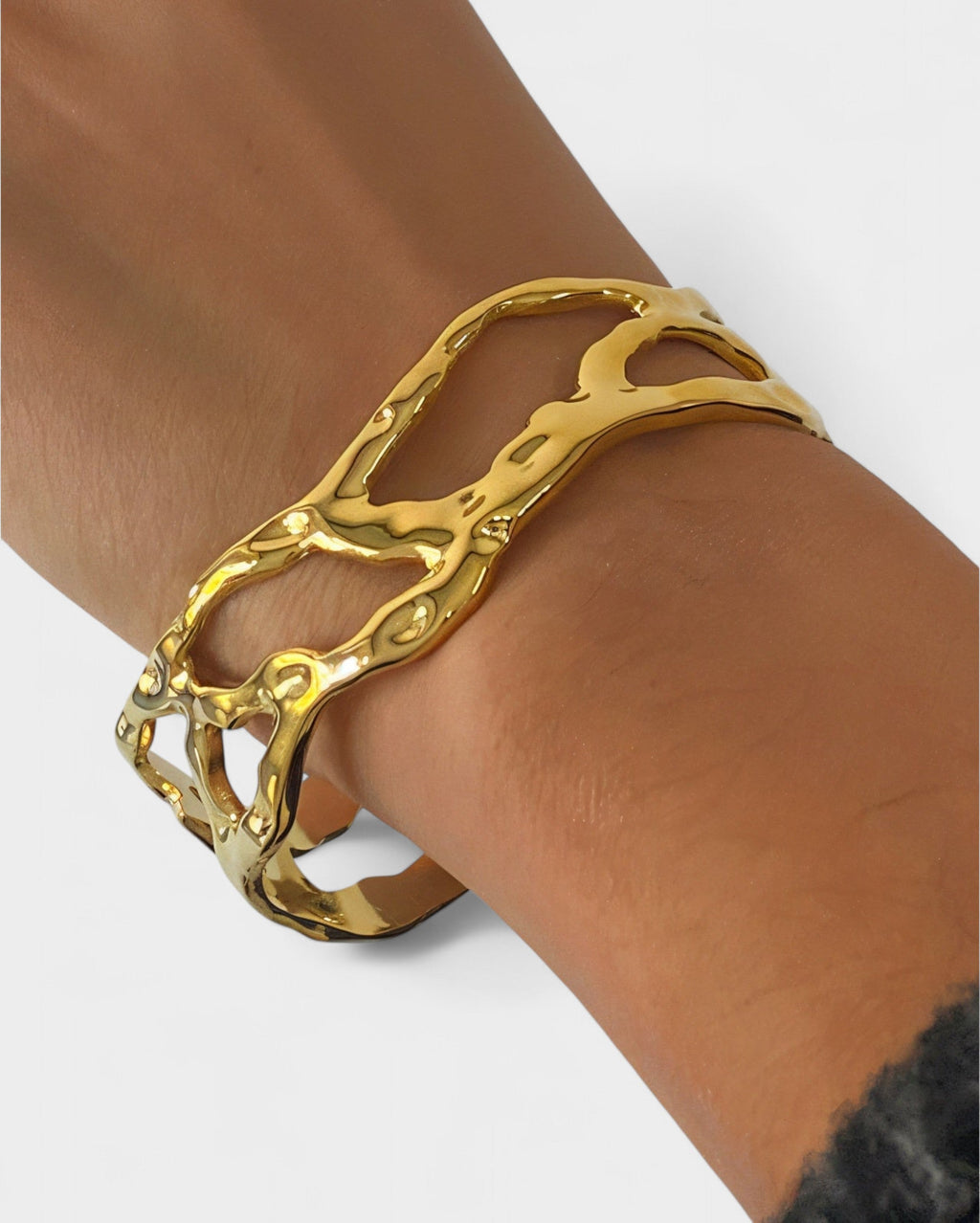 Sculpted Gold Cuff Bracelet