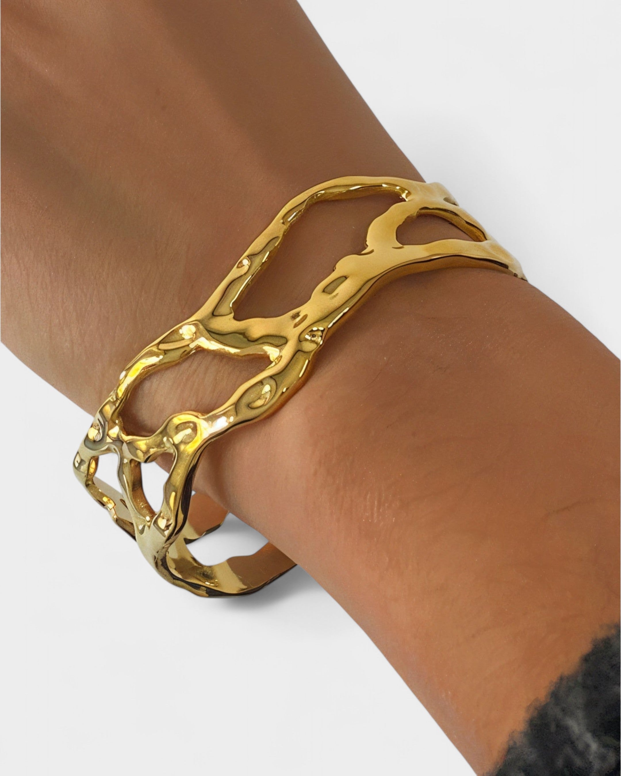 Sculpted Gold Cuff Bracelet