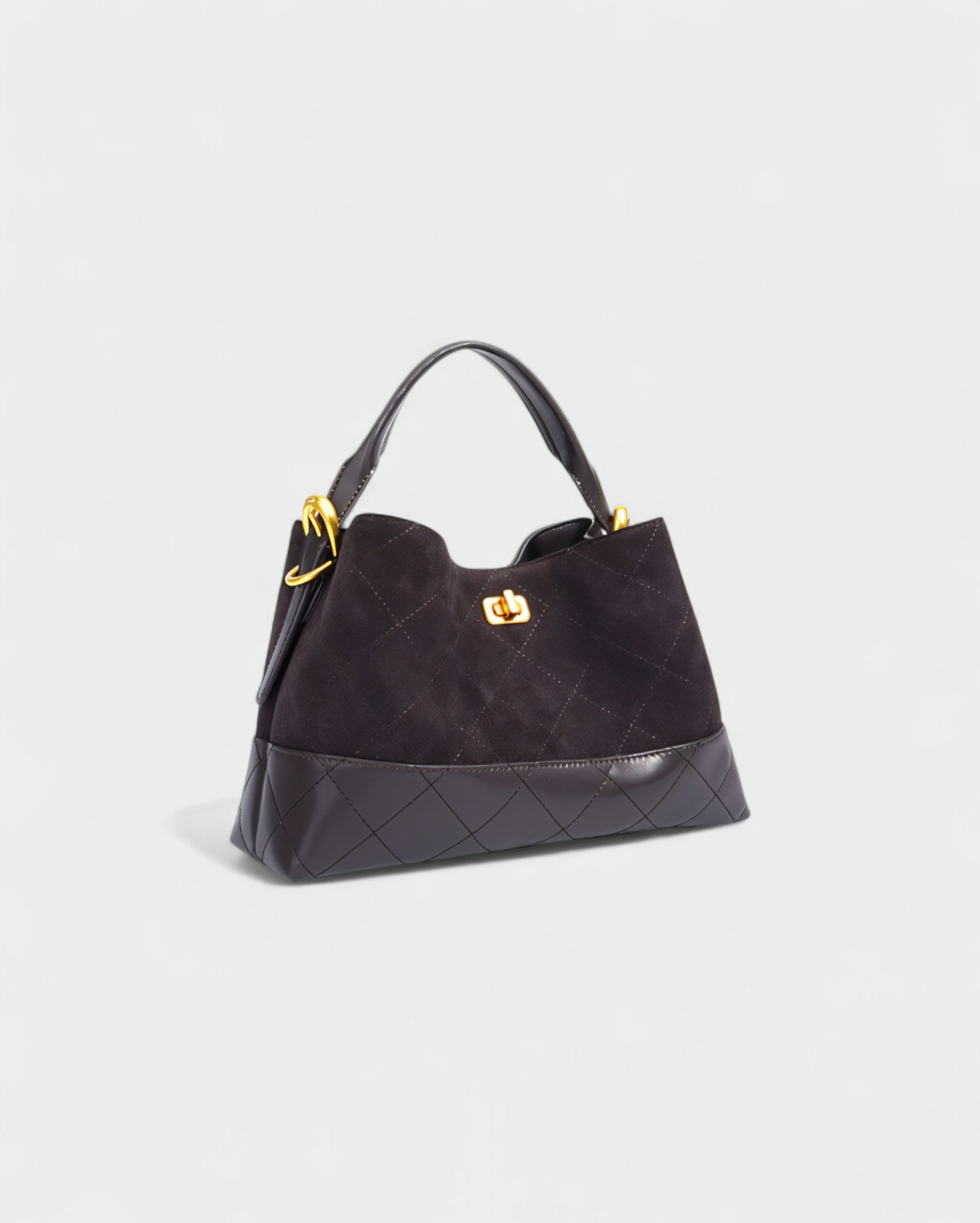 ELVIERA Quilted Faux Suede Handle Bag