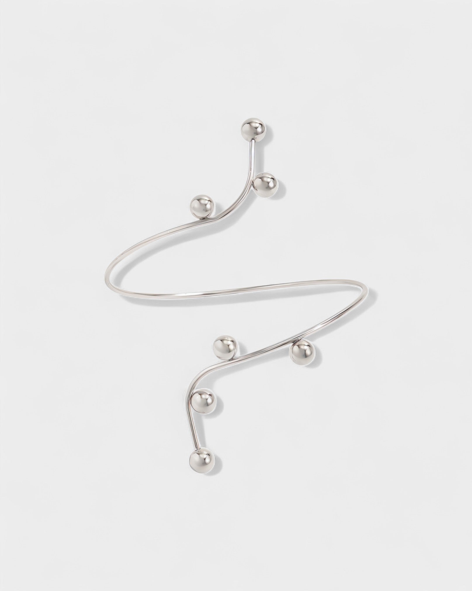 Metal Ball Accent Arm Cuff Bracelet